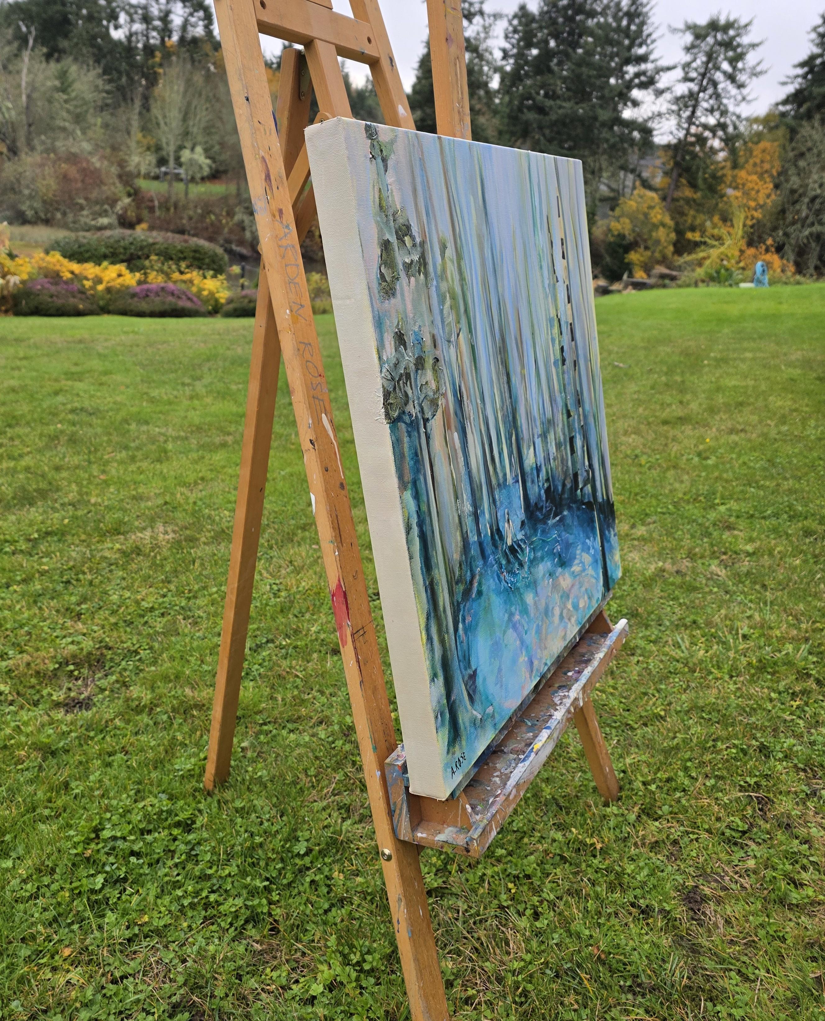 L'art du bain de forêt, peinture originale - Impressionnisme Mixed Media Art par Arden Rose