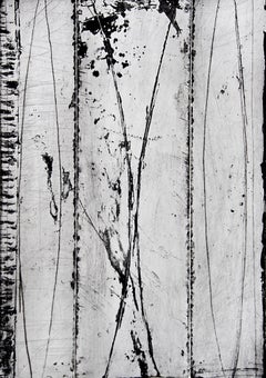 Distilllations, abstract seascape etching, black and white, Long Island shore.