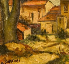 Pittura di paesaggio firmata da Ardengo Soffici, Italia, anni '40
