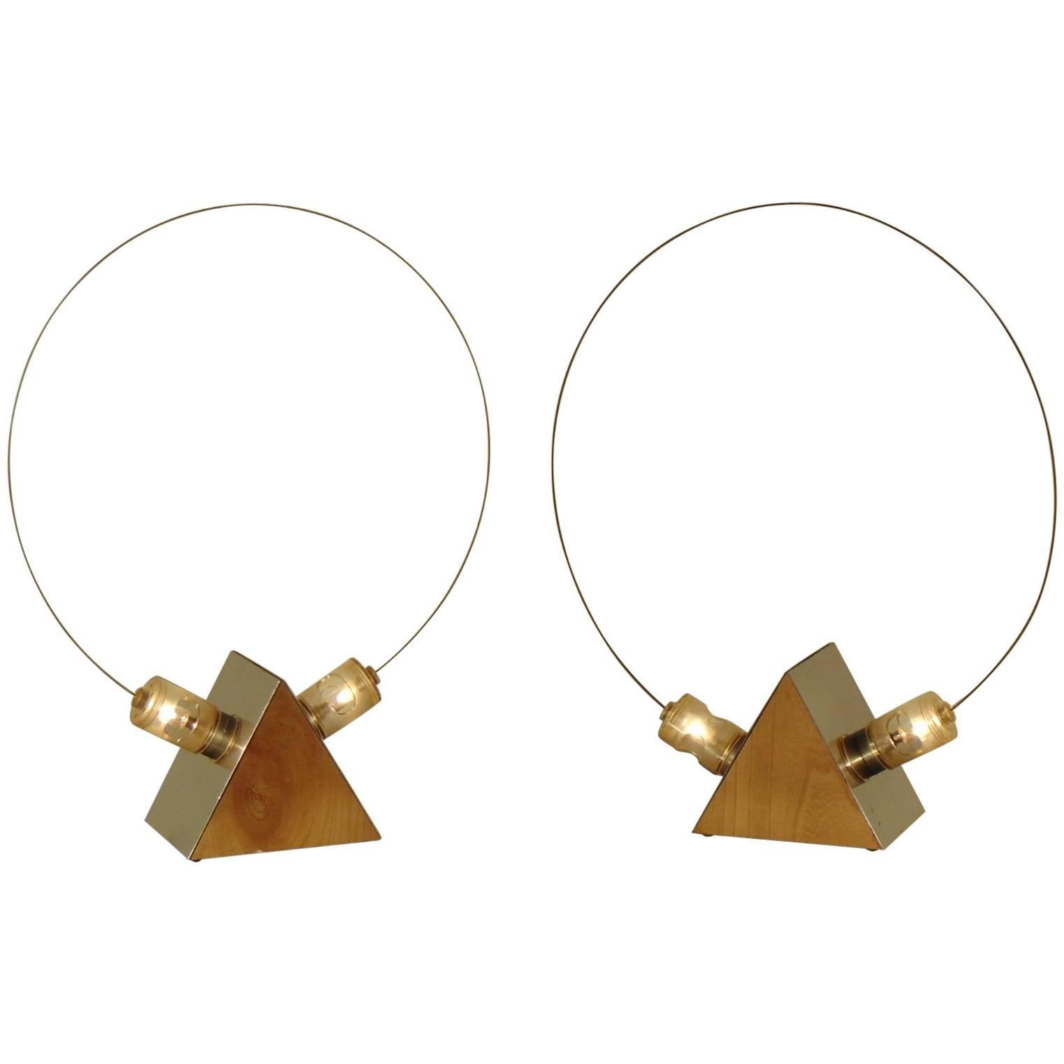 A.R.D.I.T.I. 1972 Table Lamp Wood Steel Plexiglass "BT" Sormani Nucleo, Italy