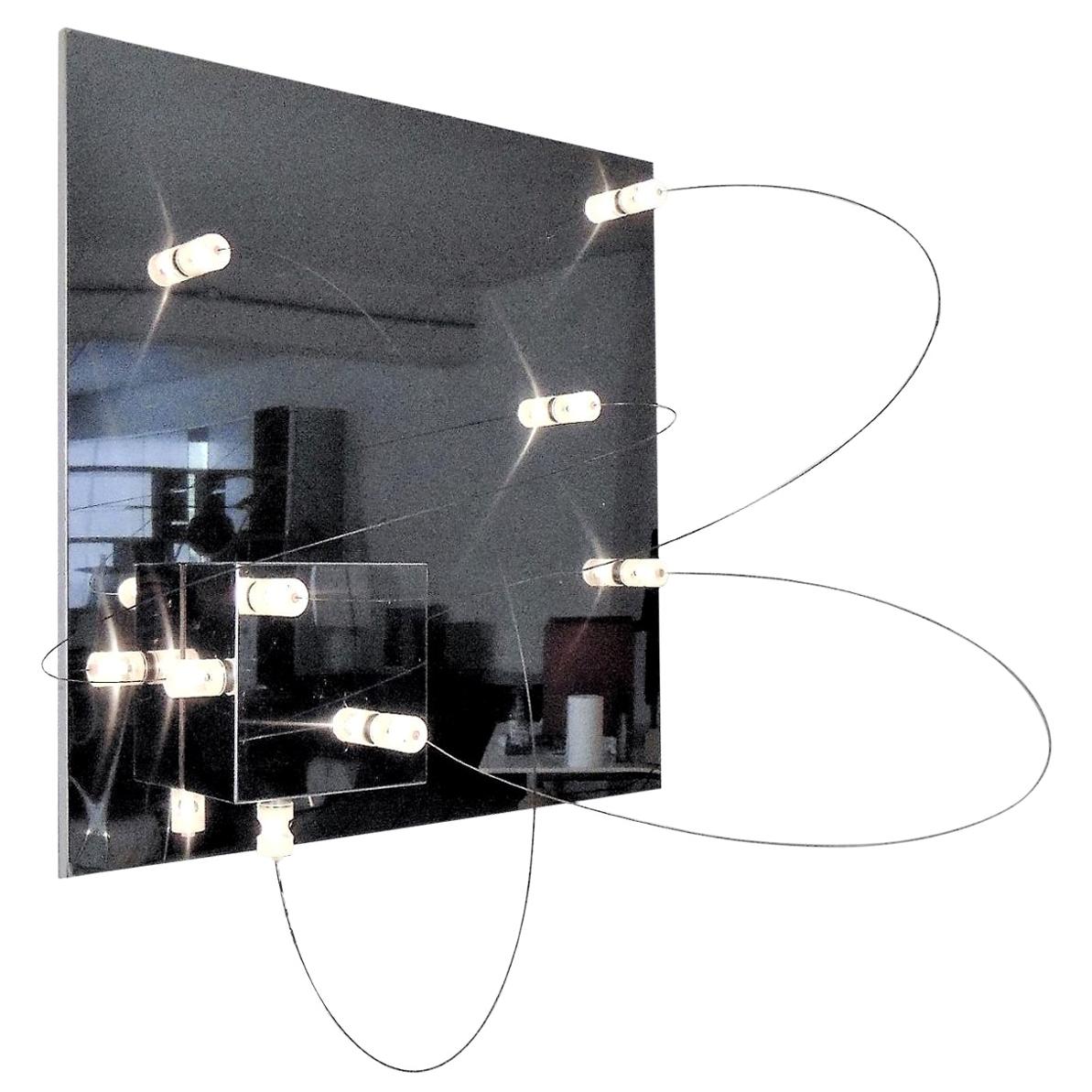 ARDITI 1972 Wall Lamp Chromed Steel with Movable Lucite Lights BT, Sormani Italy