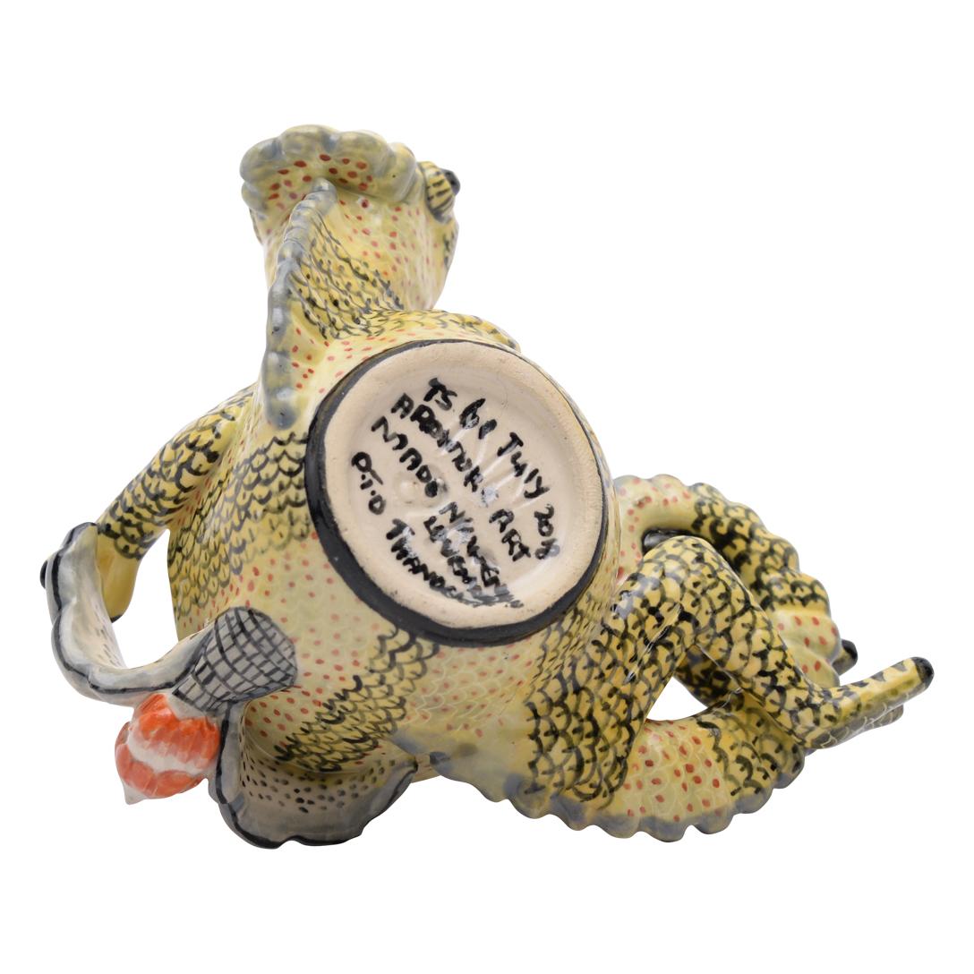 Modern Ardmore Ceramic Chameleon Egg Cup, hand made in South Africa
