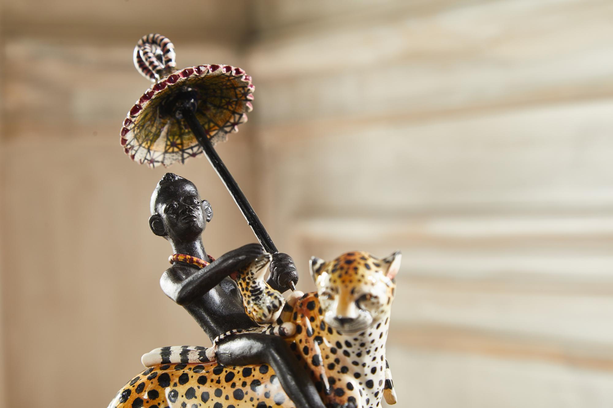 Earthenware Ardmore Ceramic Cheetah Rider