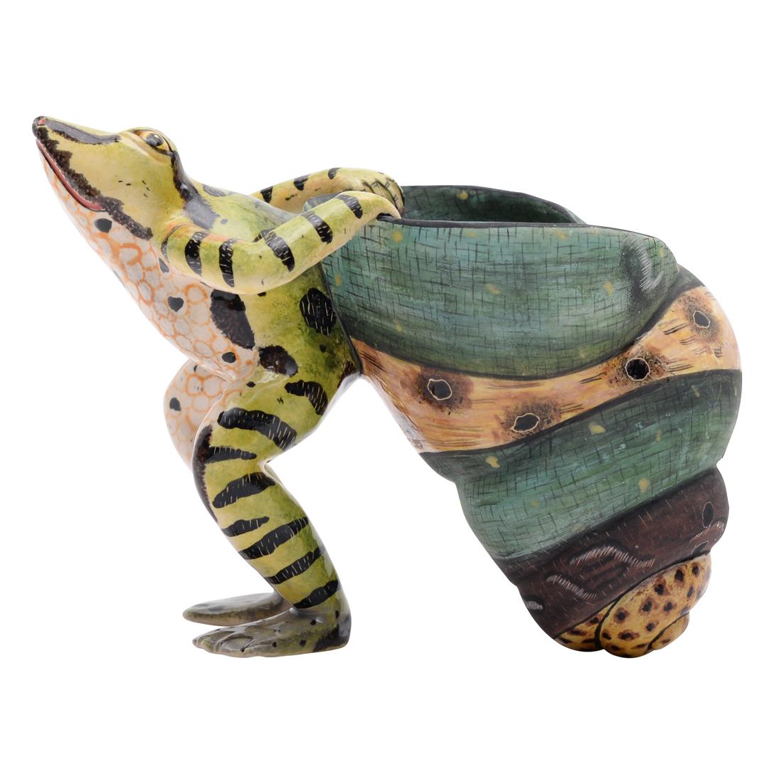 Cuit Grenouille en céramique Ardmore, fabriquée à la main en Afrique du Sud en vente