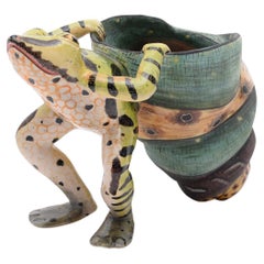 Grenouille en céramique Ardmore, fabriquée à la main en Afrique du Sud