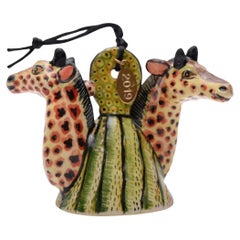 Stand de girafe en céramique Ardmore, fabriqué à la main en Afrique du Sud