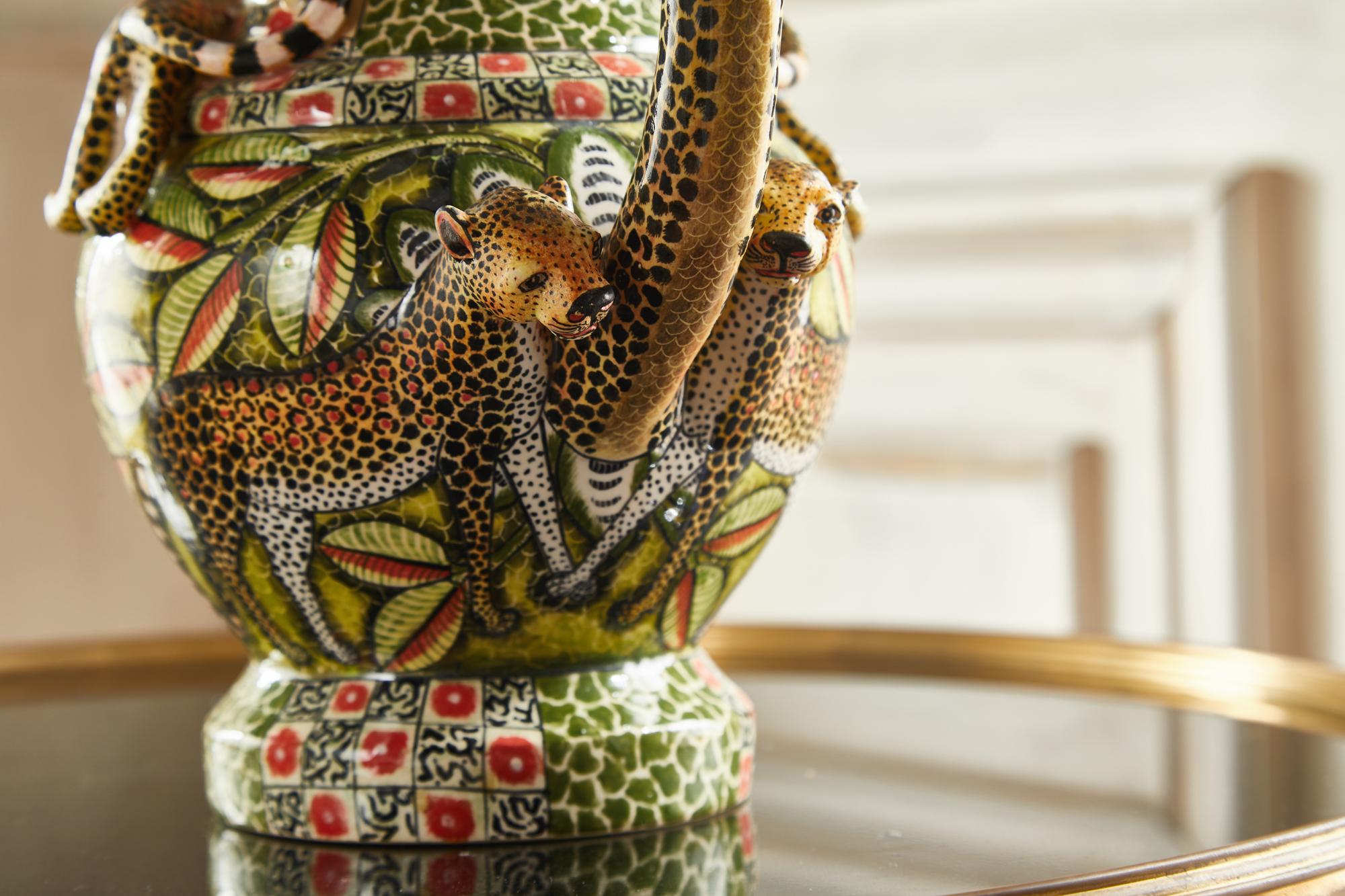 Sub-Saharan African Ardmore Ceramic Leopard Teapot