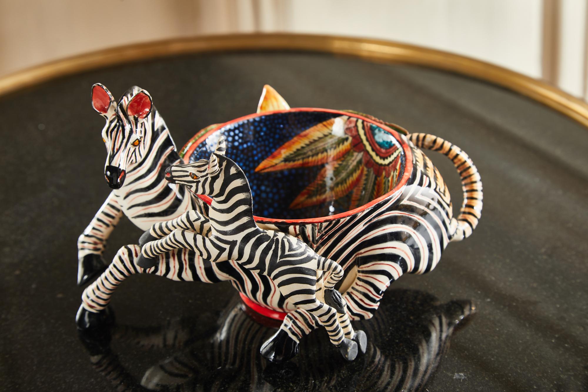 Ardmore Ceramic Zebra Bowl In New Condition In Jersey City, NJ