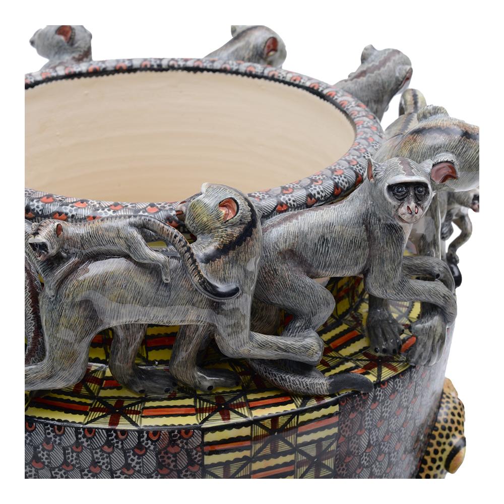 Modern Ardmore handmade African Ceramic Giraffe Vase For Sale