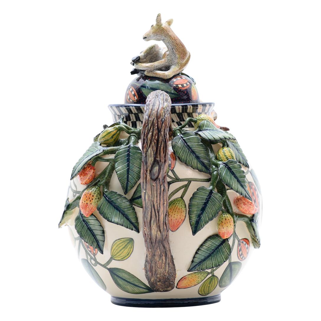 South African Ardmore handmade African Ceramic Kudu Teapot