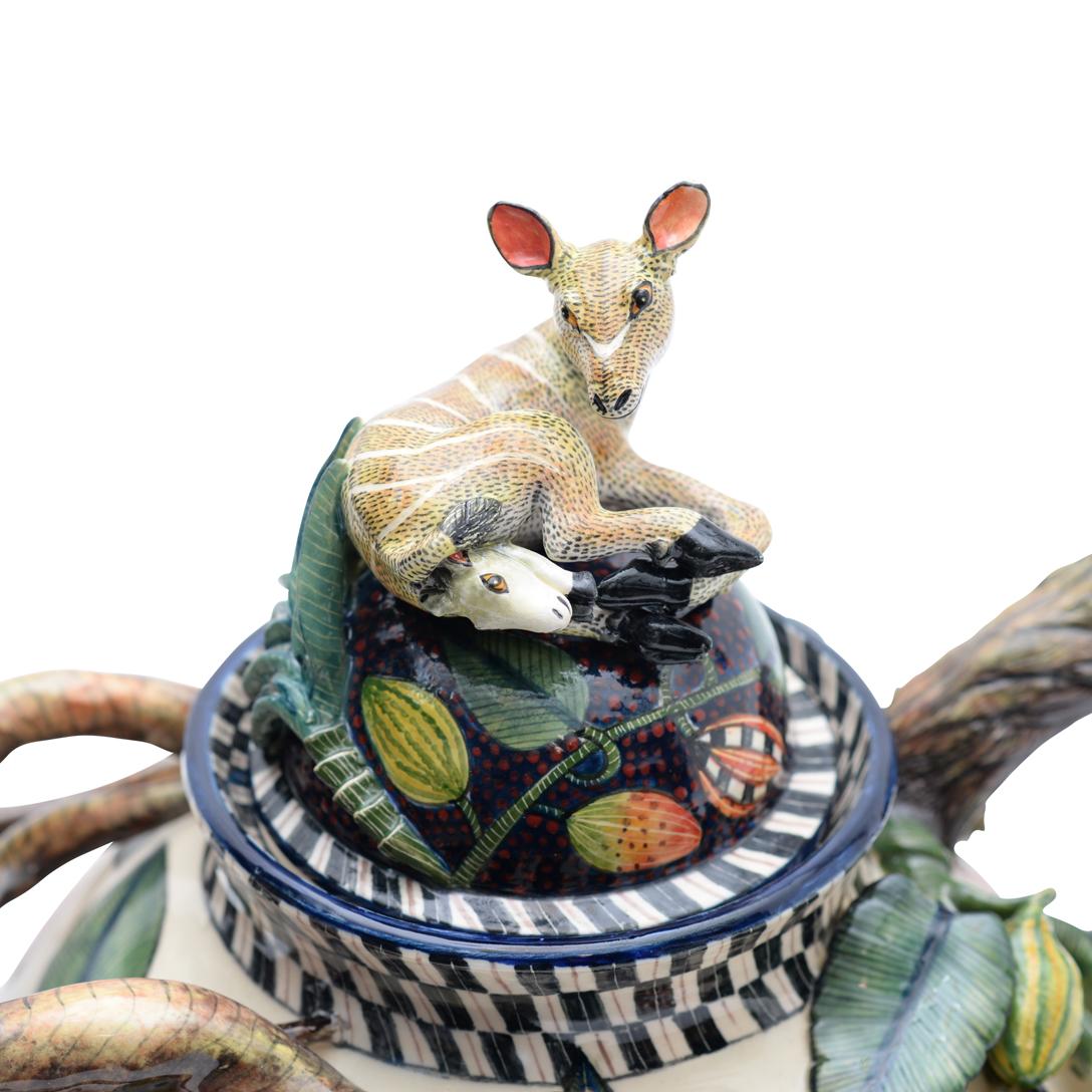 Ardmore handmade African Ceramic Kudu Teapot 1