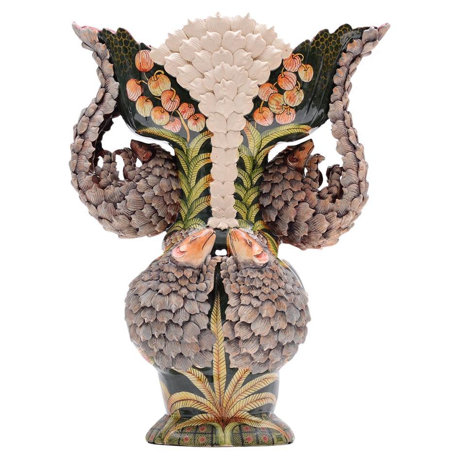 Ardmore handmade African Ceramic Pangolin Vase