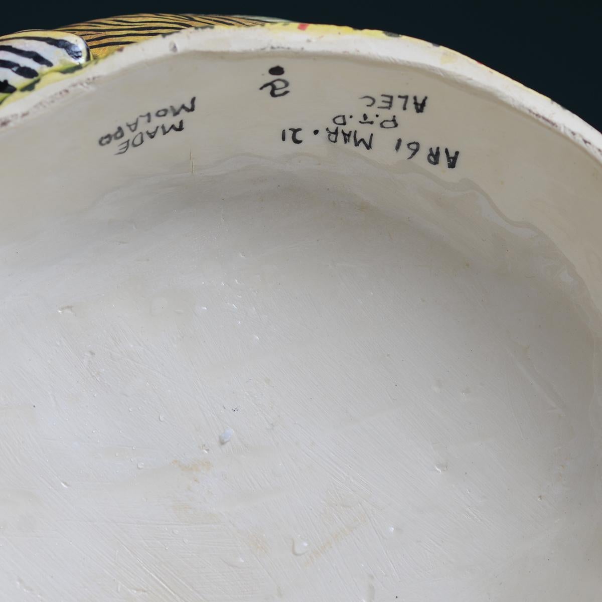 Ardmore handgefertigte afrikanische Tiger-Teekanne aus Keramik im Zustand „Hervorragend“ im Angebot in North Miami, FL