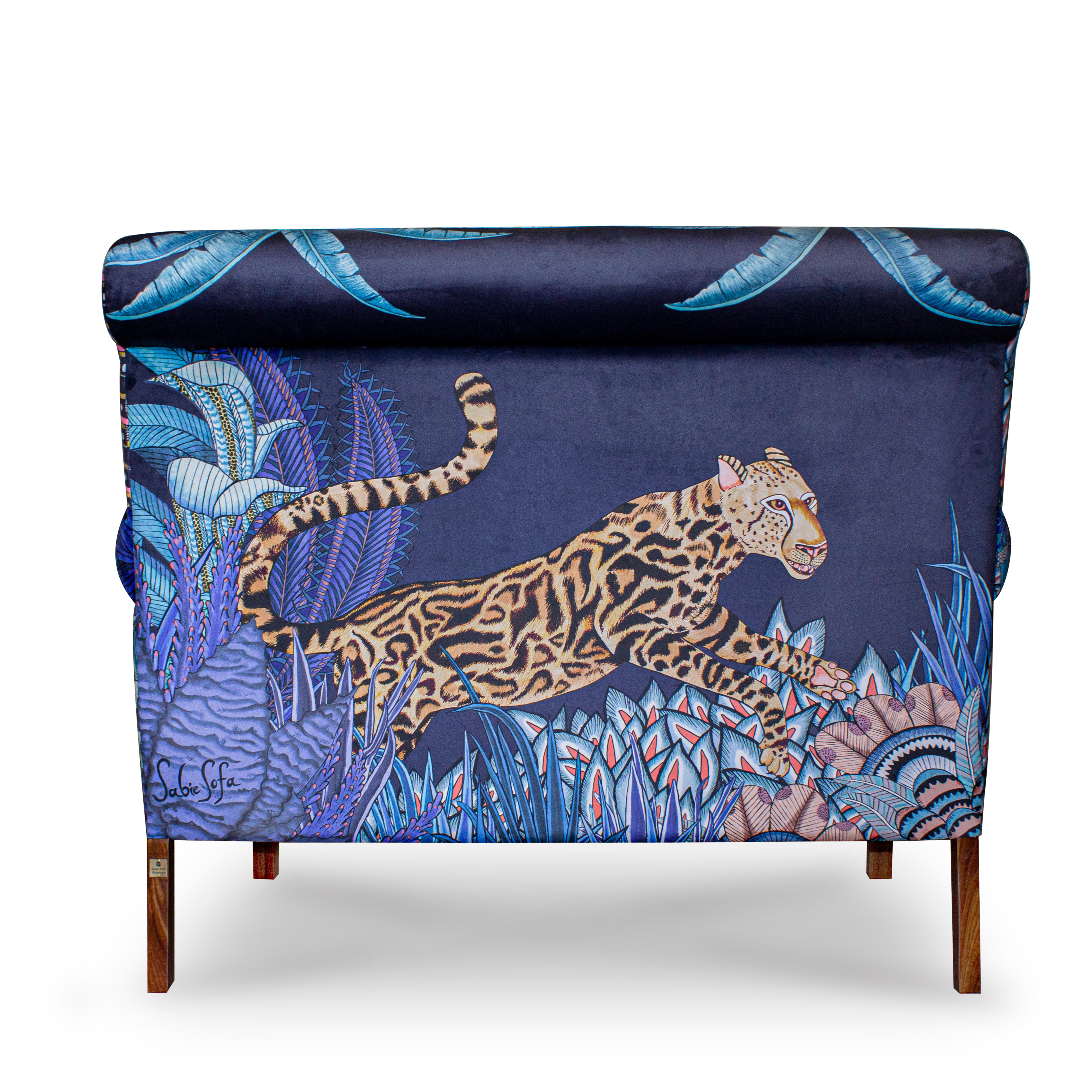Contemporary Settee -Ardmore Sabie Limited Edition in Tanzanite For Sale