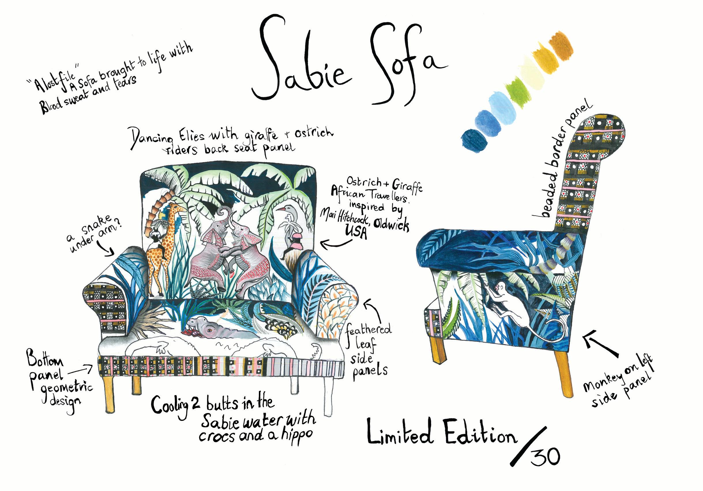 Settee -Ardmore Sabie Limited Edition in Tanzanite For Sale 2