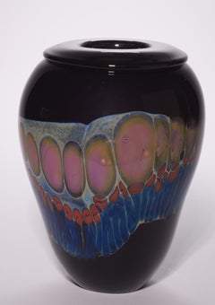 Raro vaso modernista di David Hasslinger, vetro da studio americano, anni '70
