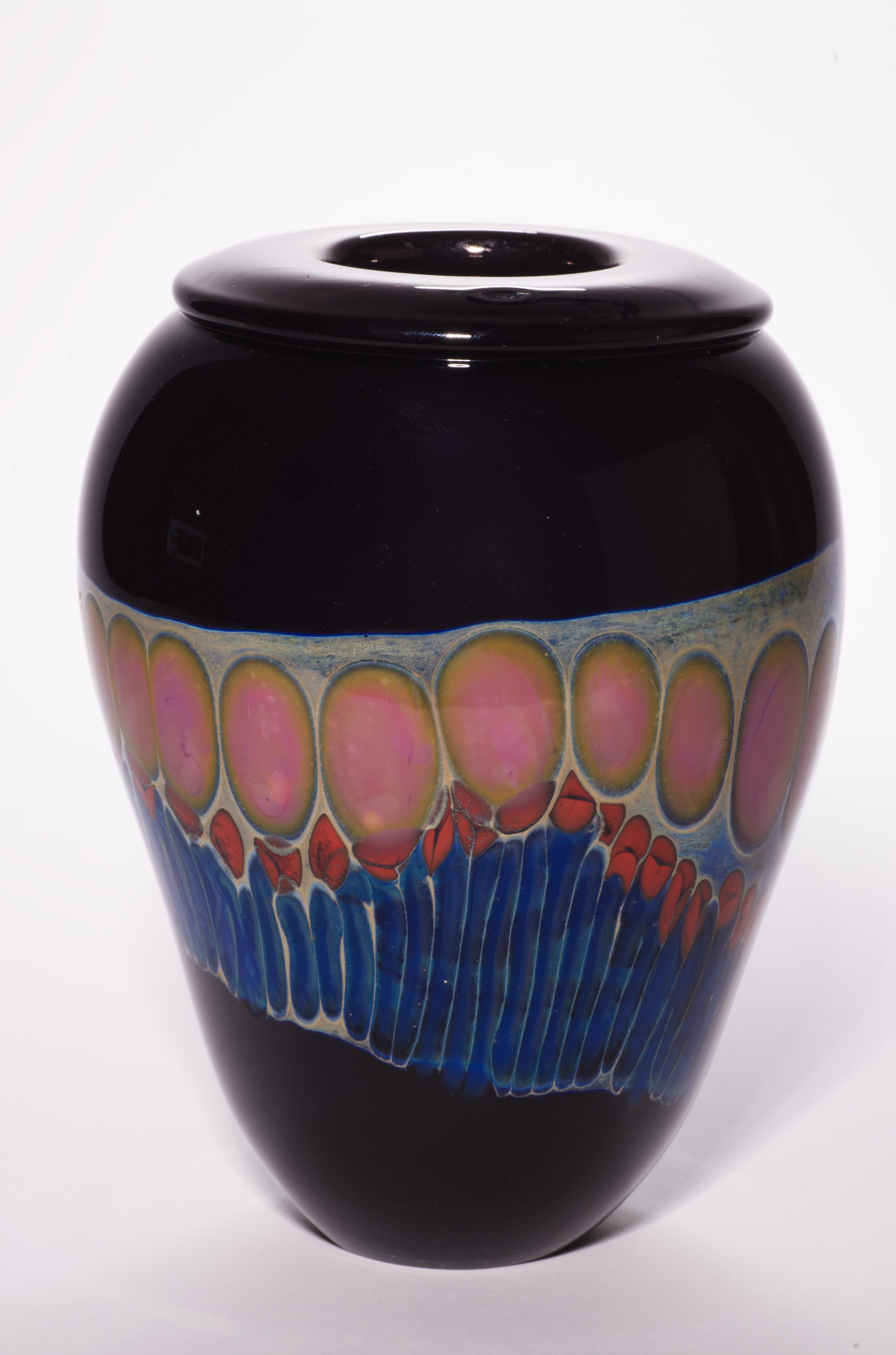 Organico moderno Raro vaso modernista di David Hasslinger, vetro da studio americano, anni '70 in vendita