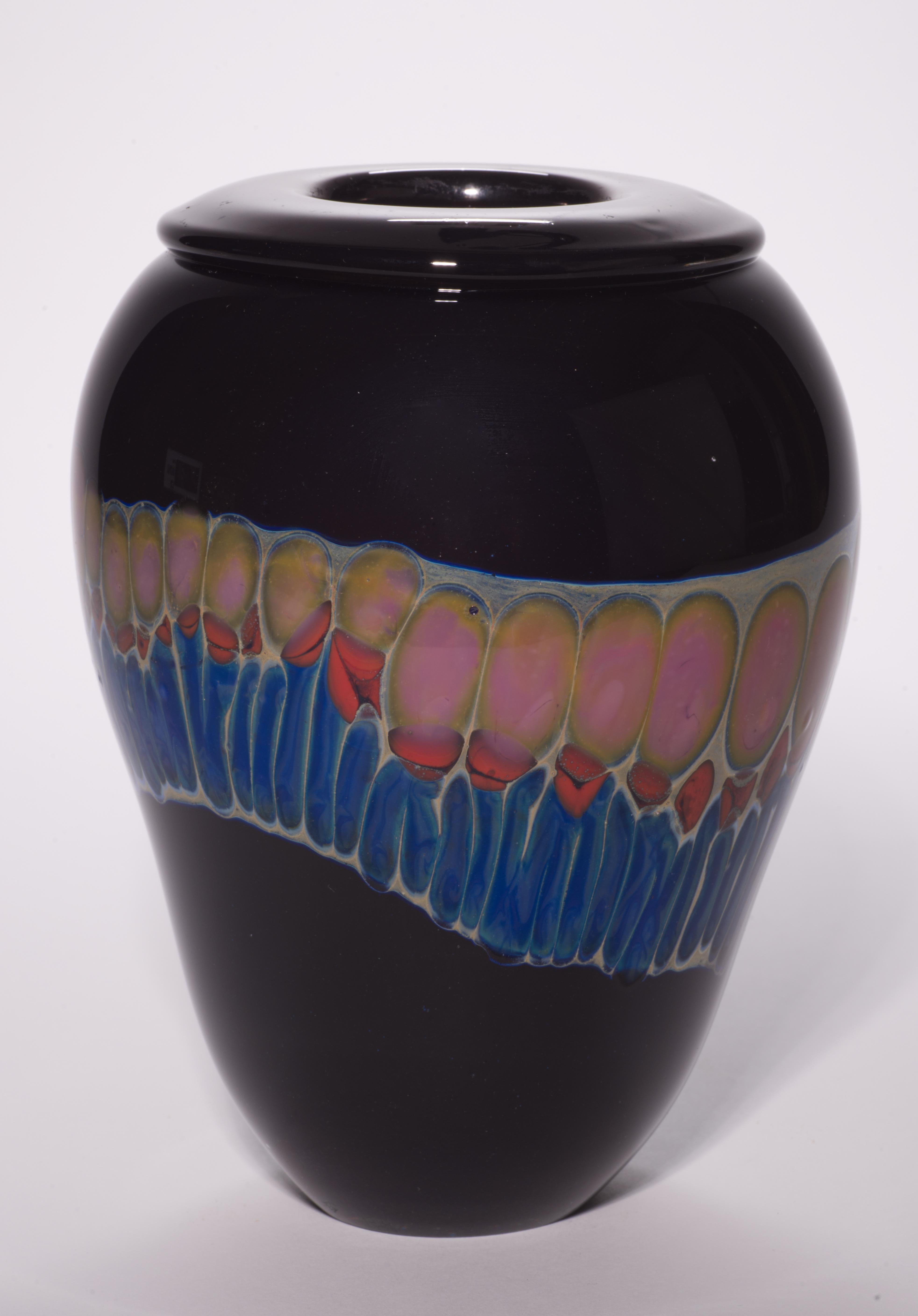 Americano Raro vaso modernista di David Hasslinger, vetro da studio americano, anni '70 in vendita