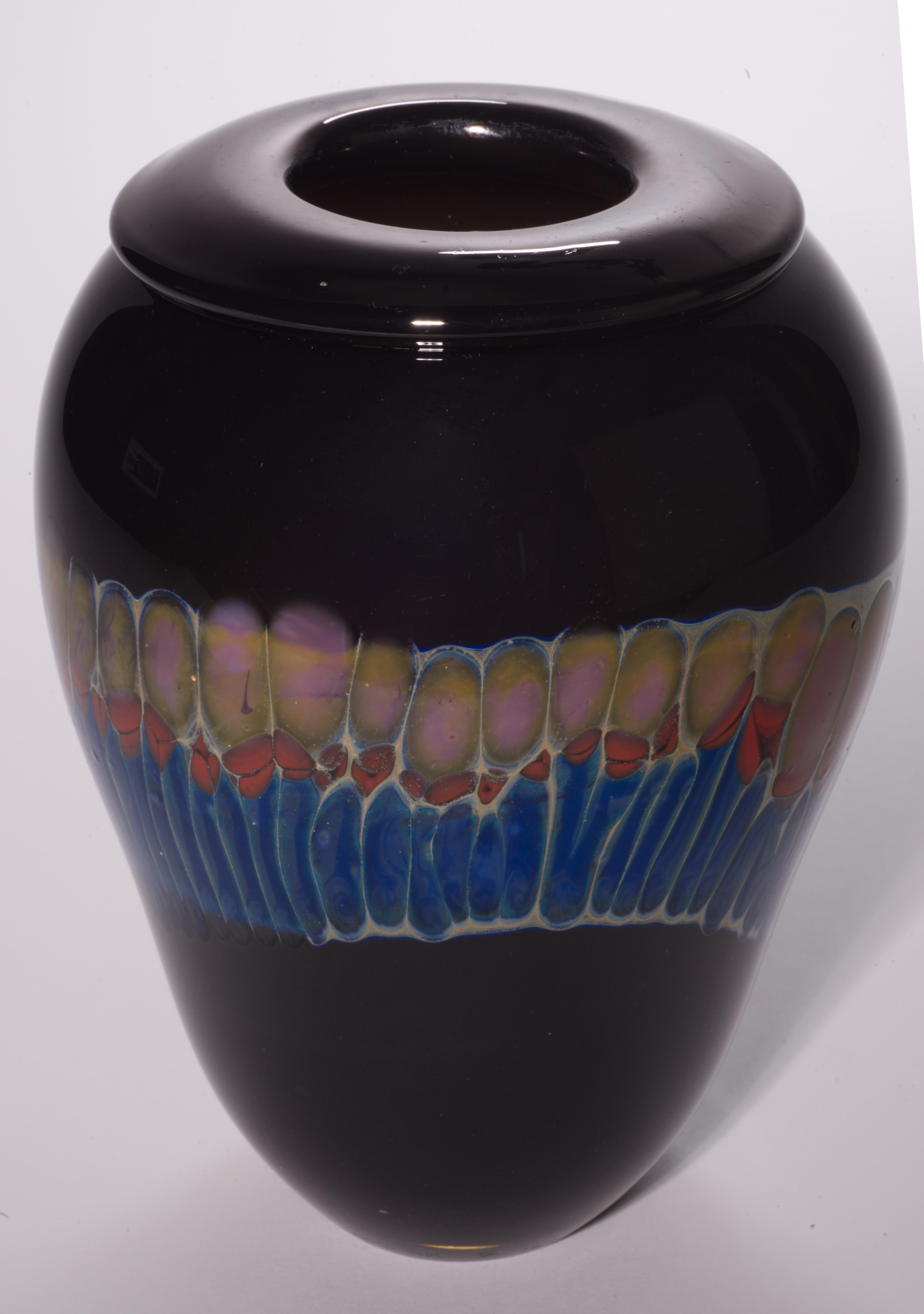 Raro vaso modernista di David Hasslinger, vetro da studio americano, anni '70 In condizioni buone in vendita a Clifton Springs, NY