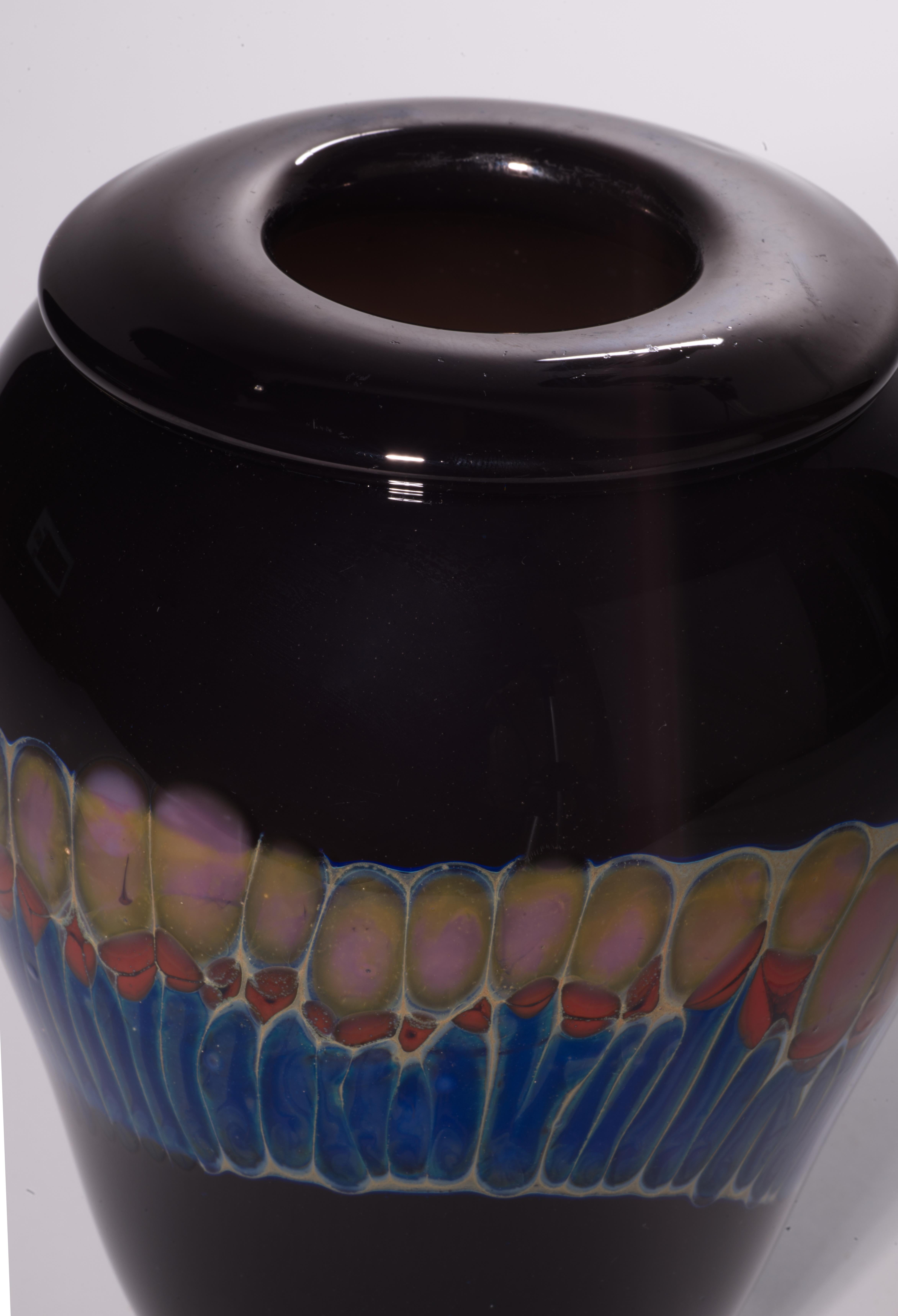 Fine XX secolo Raro vaso modernista di David Hasslinger, vetro da studio americano, anni '70 in vendita