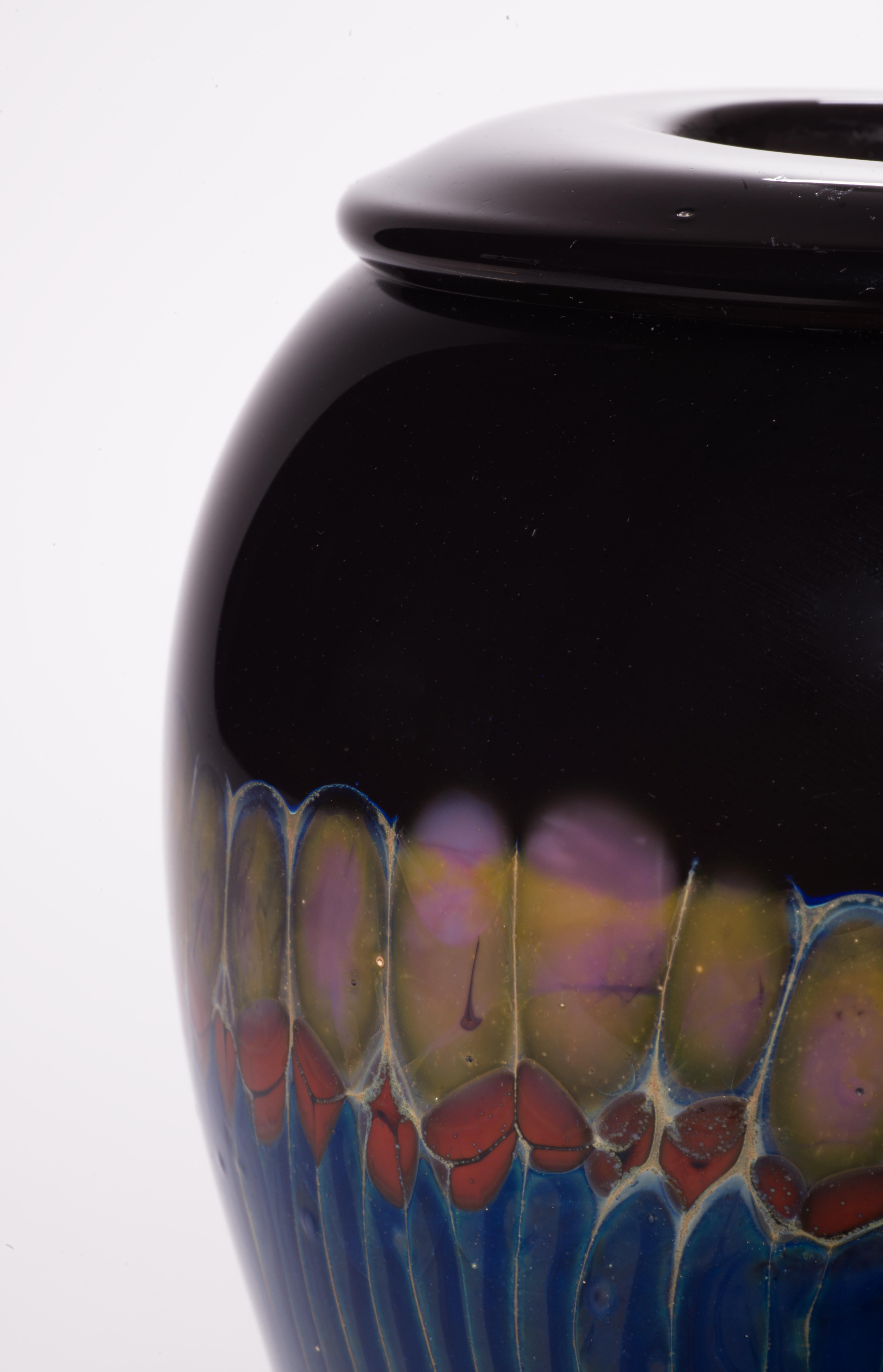 Raro vaso modernista di David Hasslinger, vetro da studio americano, anni '70 in vendita 1
