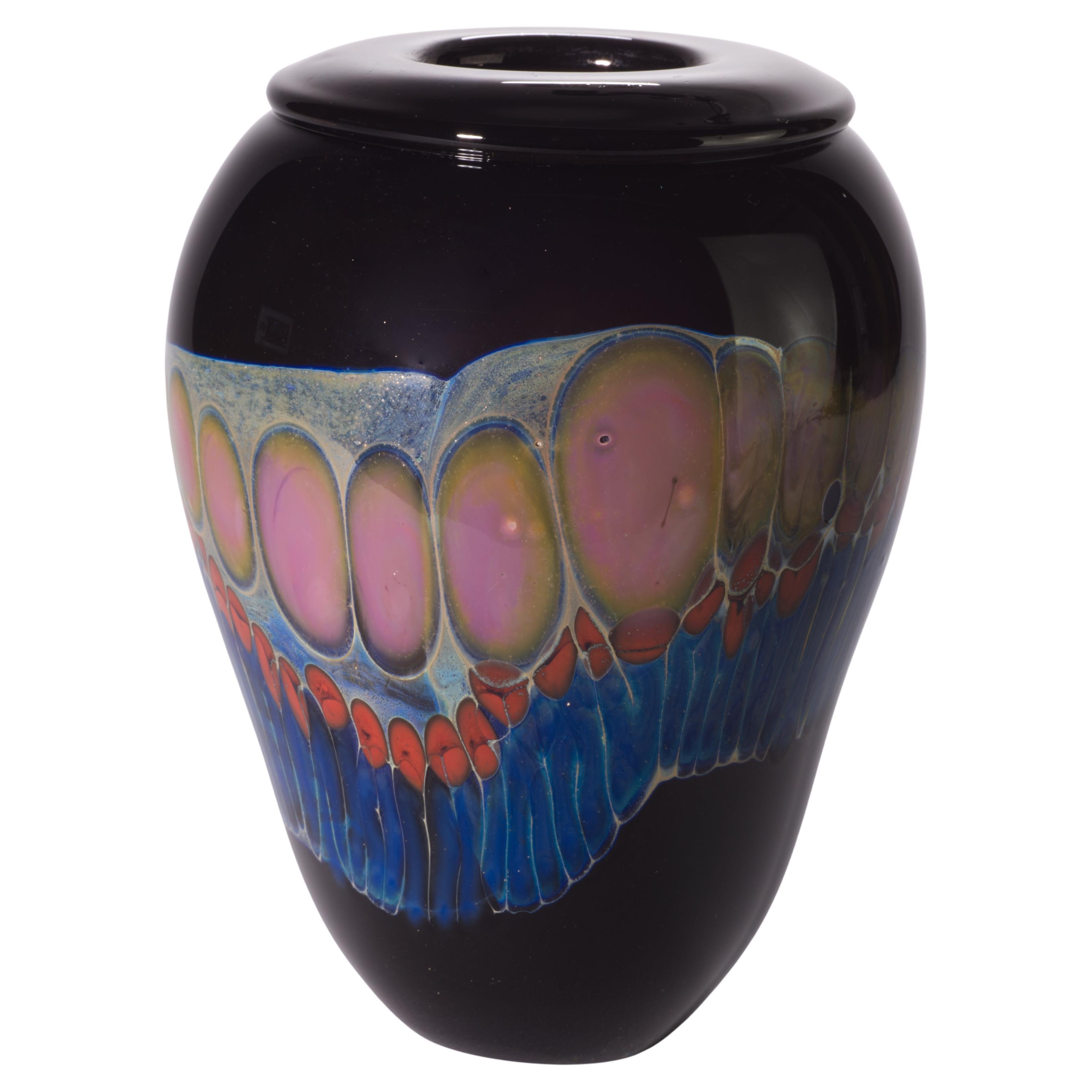 Rare David Hasslinger Modernist Vase, American Studio Art Glass, 1970s