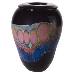 Vintage Rare David Hasslinger Modernist Vase, American Studio Art Glass, 1970s