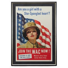 "Are you a girl with a Star-Spangled heart? Join the WAC Now!" WWII Poster, 1943