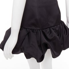 Mini jupe bouffante à taille haute en satin noir AREA US2 XS