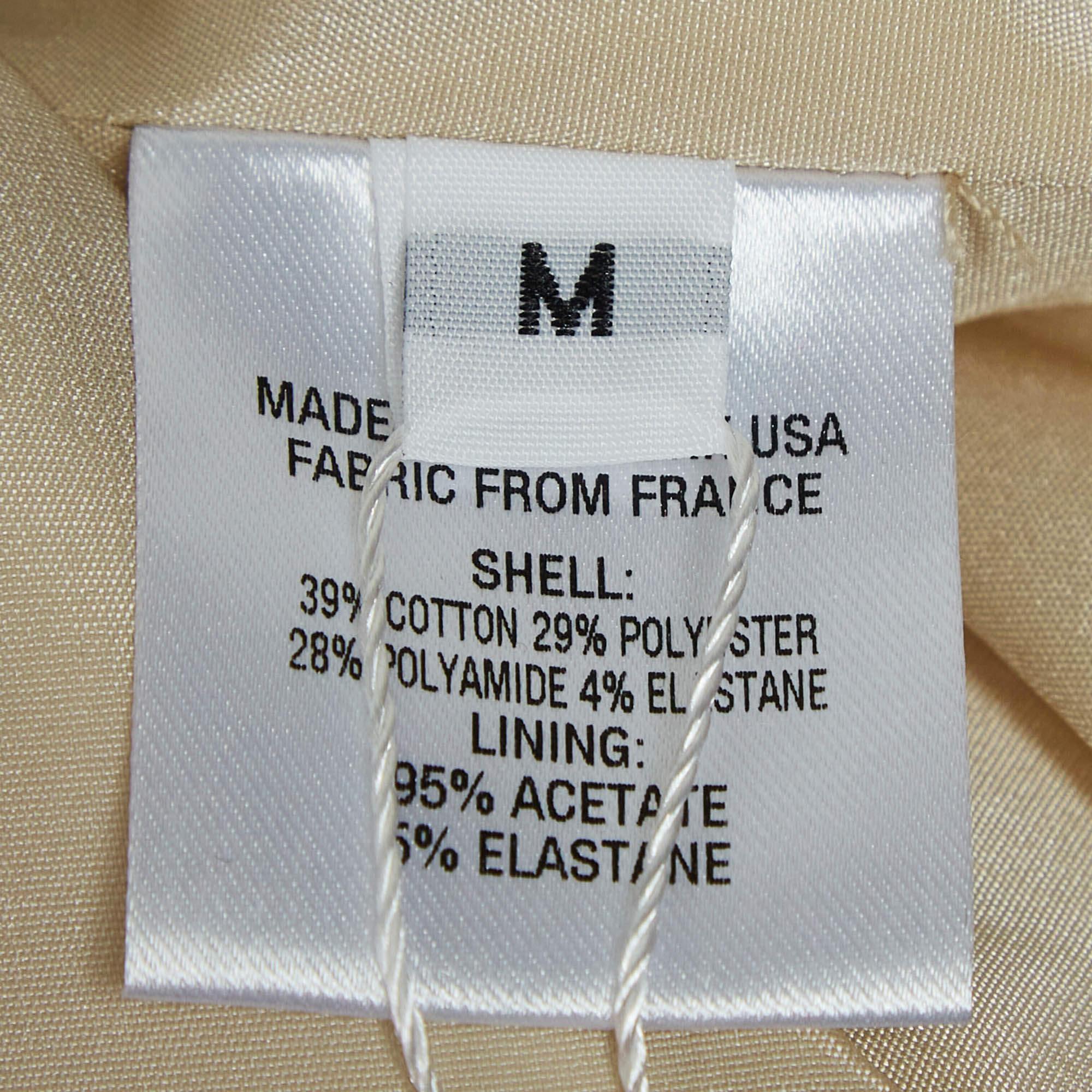 Donna Area Champagne Rosa Lame senza spalline Mini Dress M in vendita