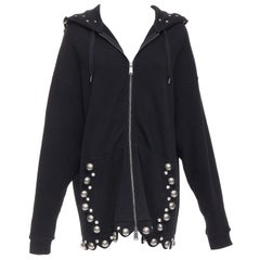 Sudadera con capucha AREA Crystal Dome de algodón negro y tachuelas plateadas XS