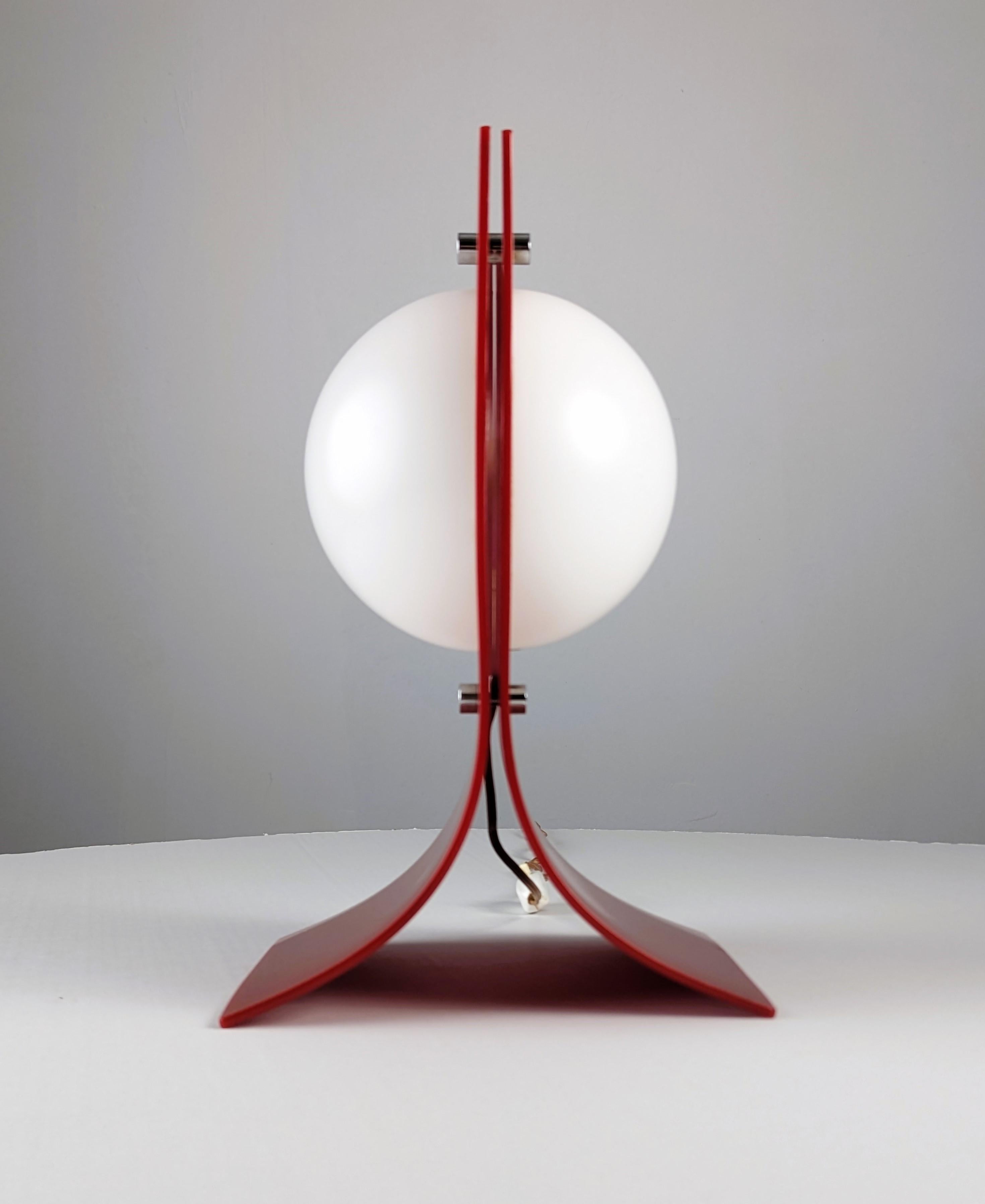 Acrylic Area Lamp Red by Neal Small 1960s For Sale