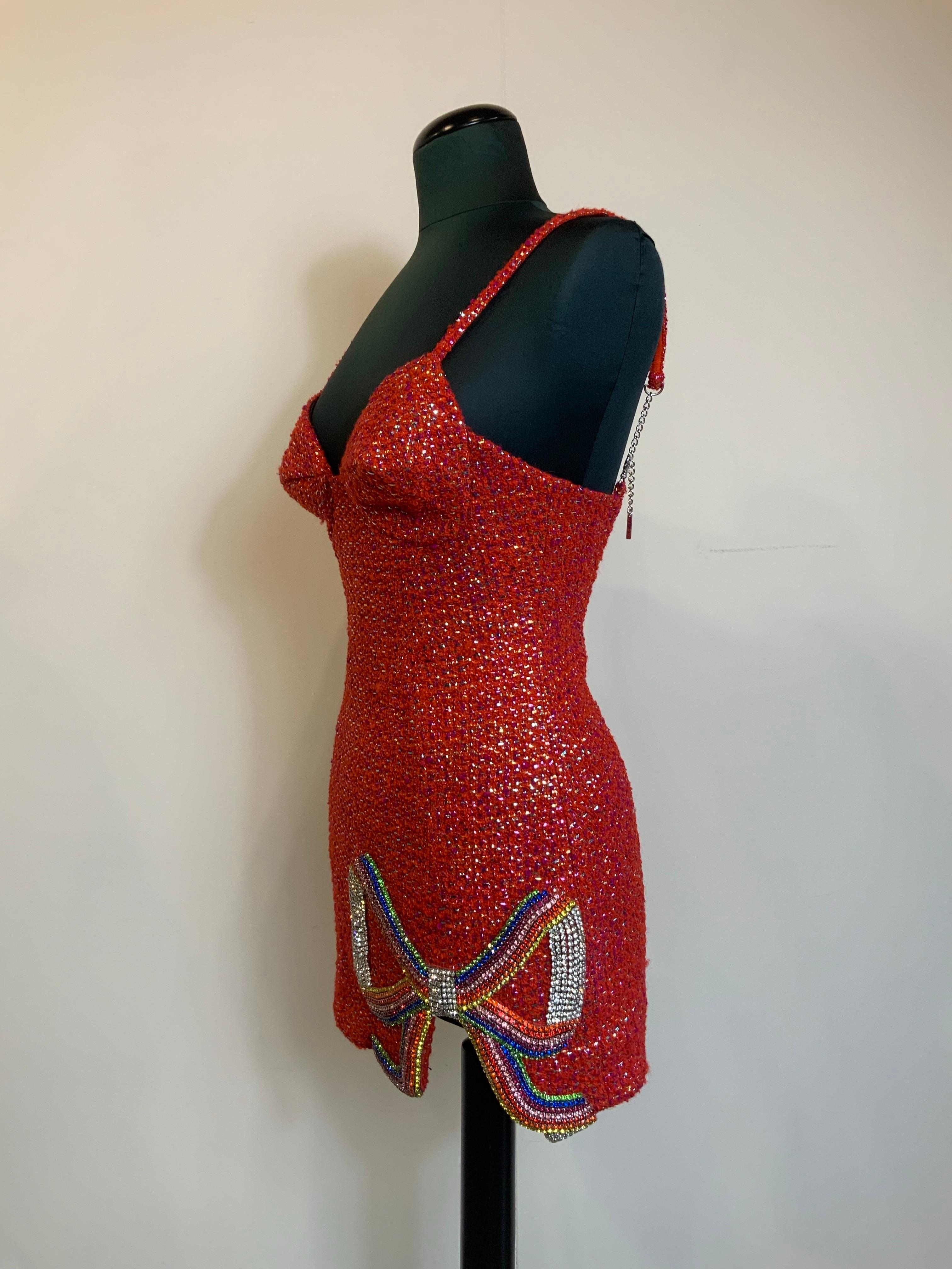 Red Area mini bow party Dress For Sale