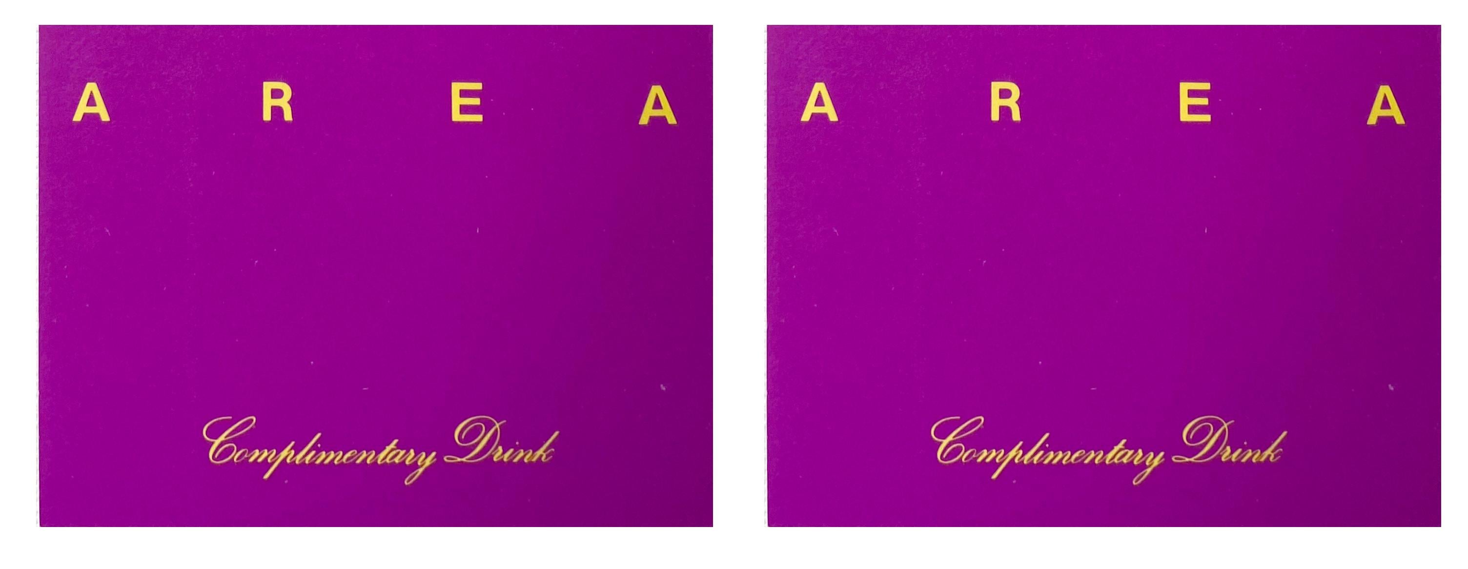 Late 20th Century Area Nightclub New York: a set of 6 original drink tickets circa 1984