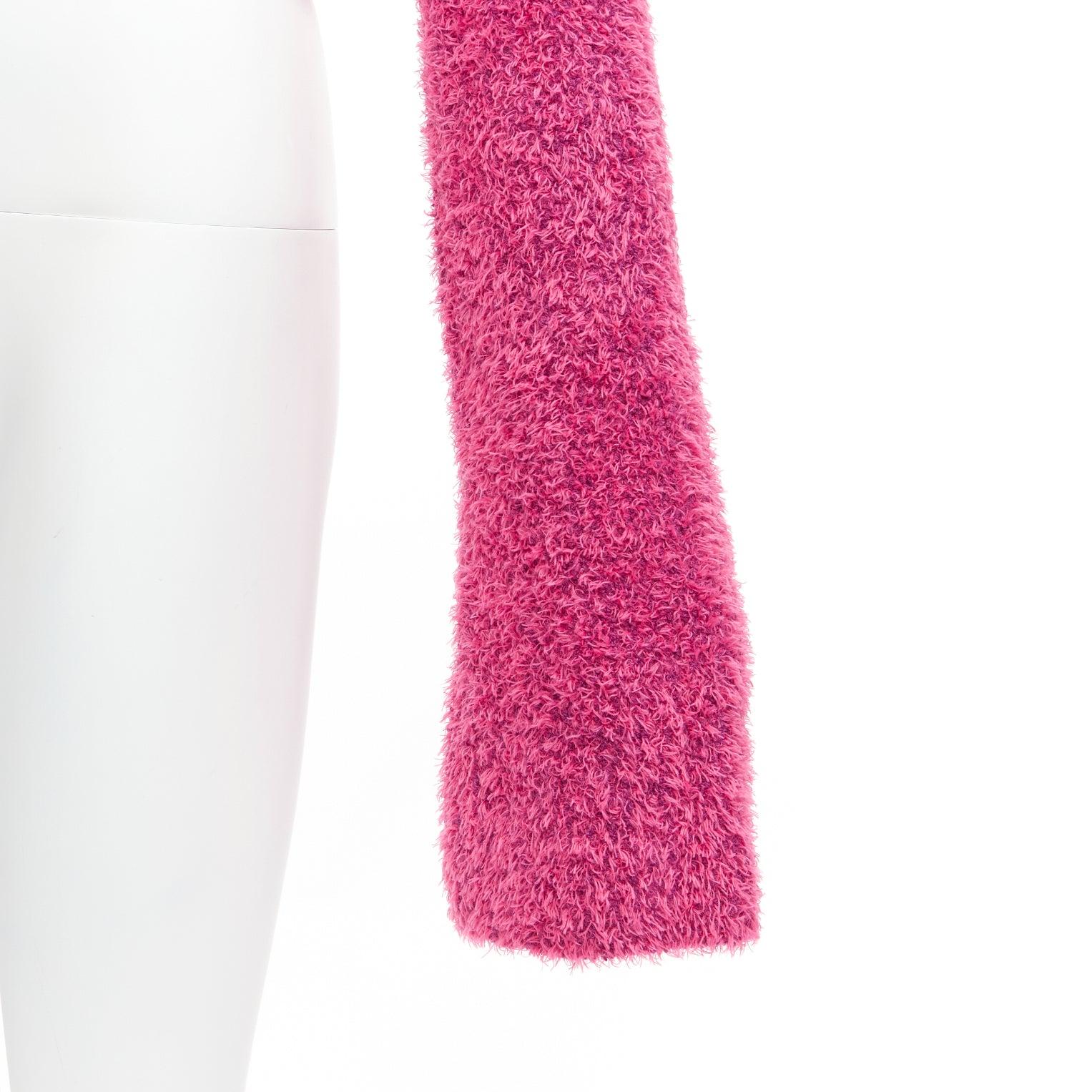 AREA rosa Baumwolle flauschig stricken Kuppel Stud extra lange Ärmel Pullover XS im Angebot 3