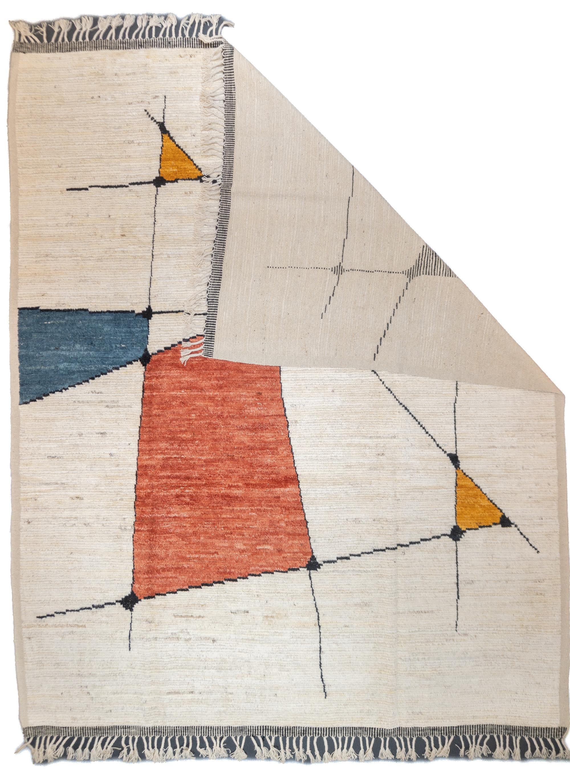 Marocain Tapis marocain contemporain en laine 8'0'' x 10'1'' en vente