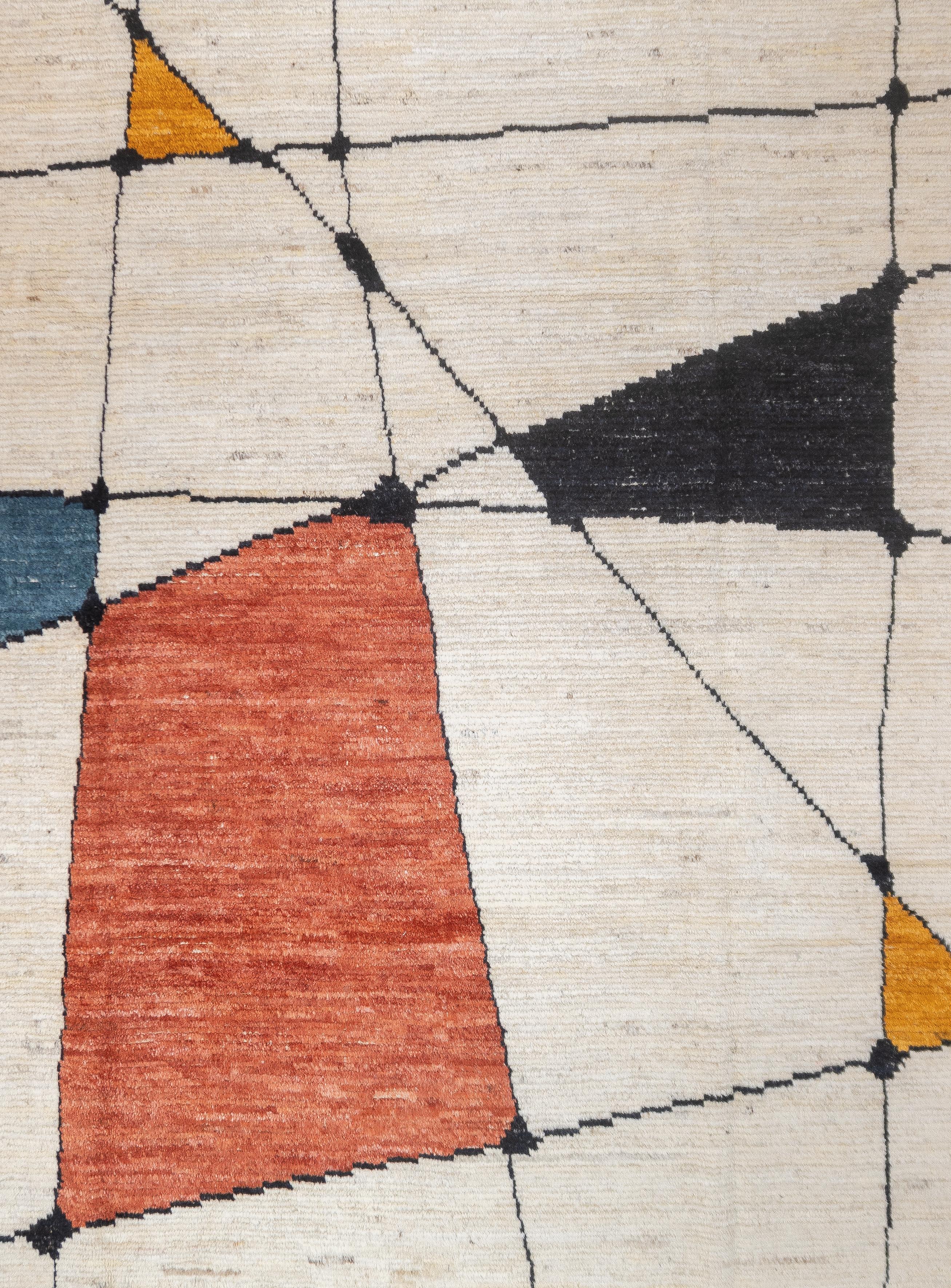 Tapis marocain contemporain en laine 8'0'' x 10'1'' Neuf - En vente à New York, NY