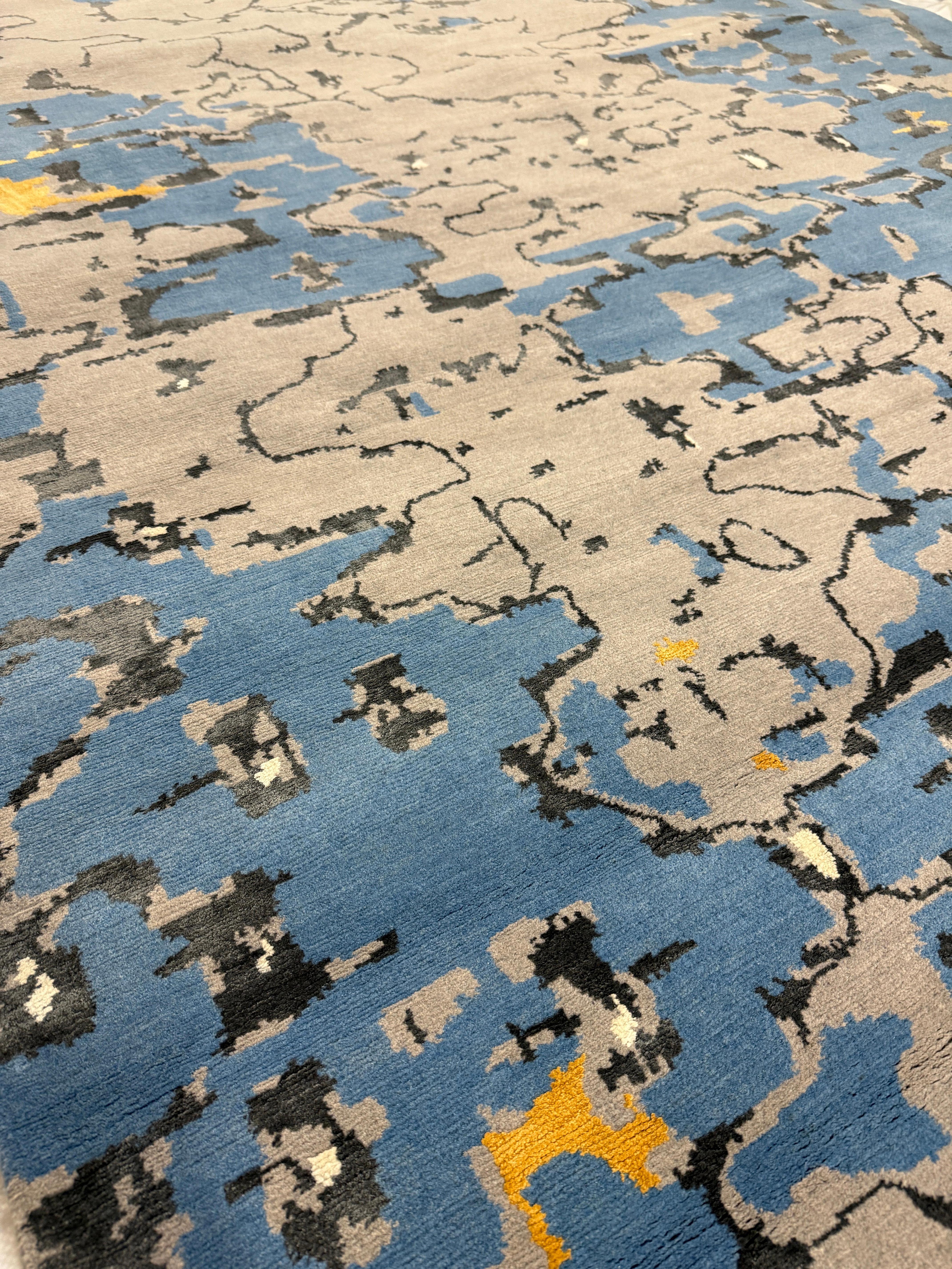 contemporary area rugs orange and blue