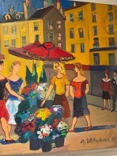 Contemporary art, Blumenmarkt in Saint-Germain-des-Prés, Paris.