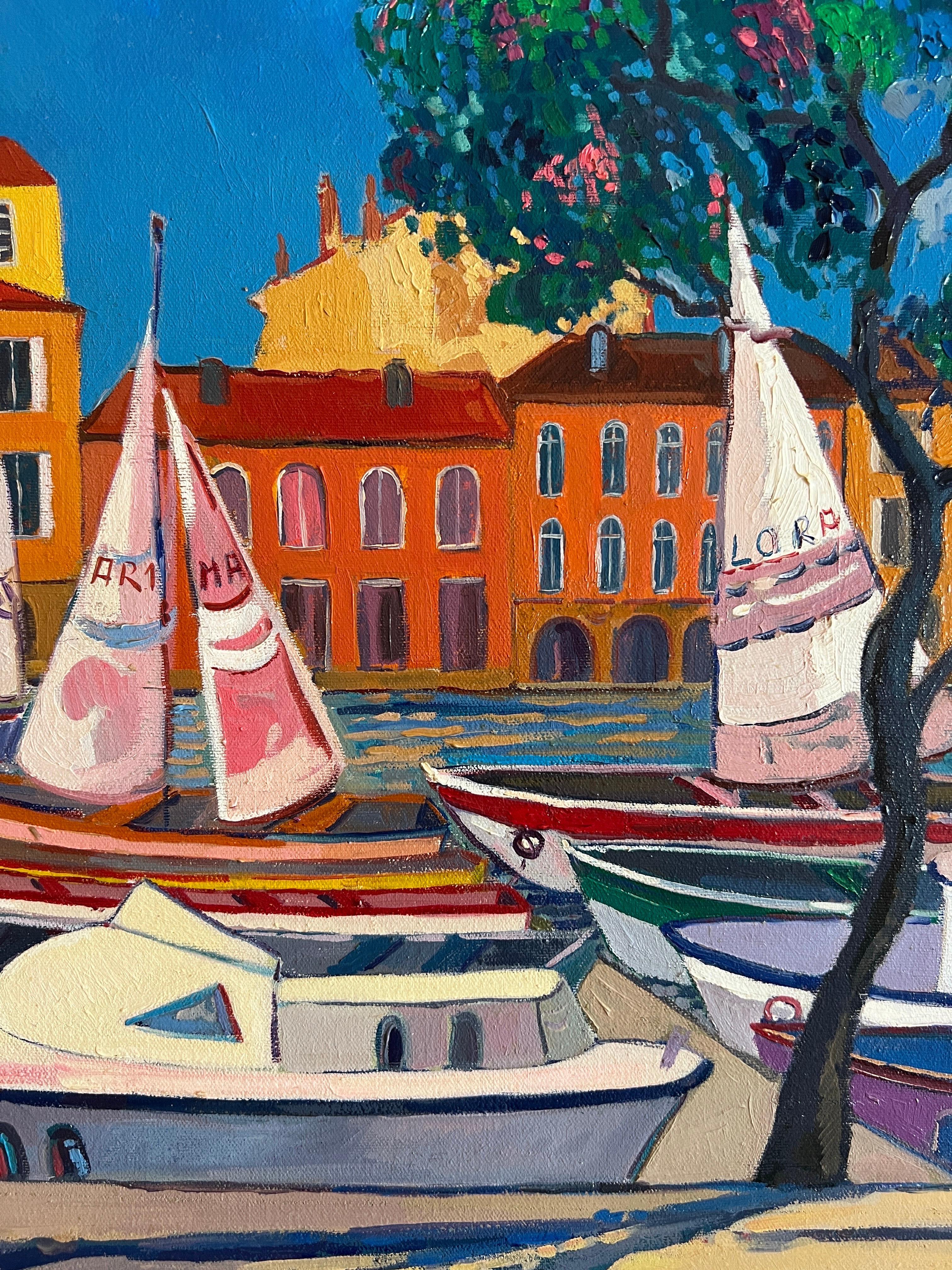 Óleo contemporáneo Puerto de Marsella, arte de Marsella. en venta 1