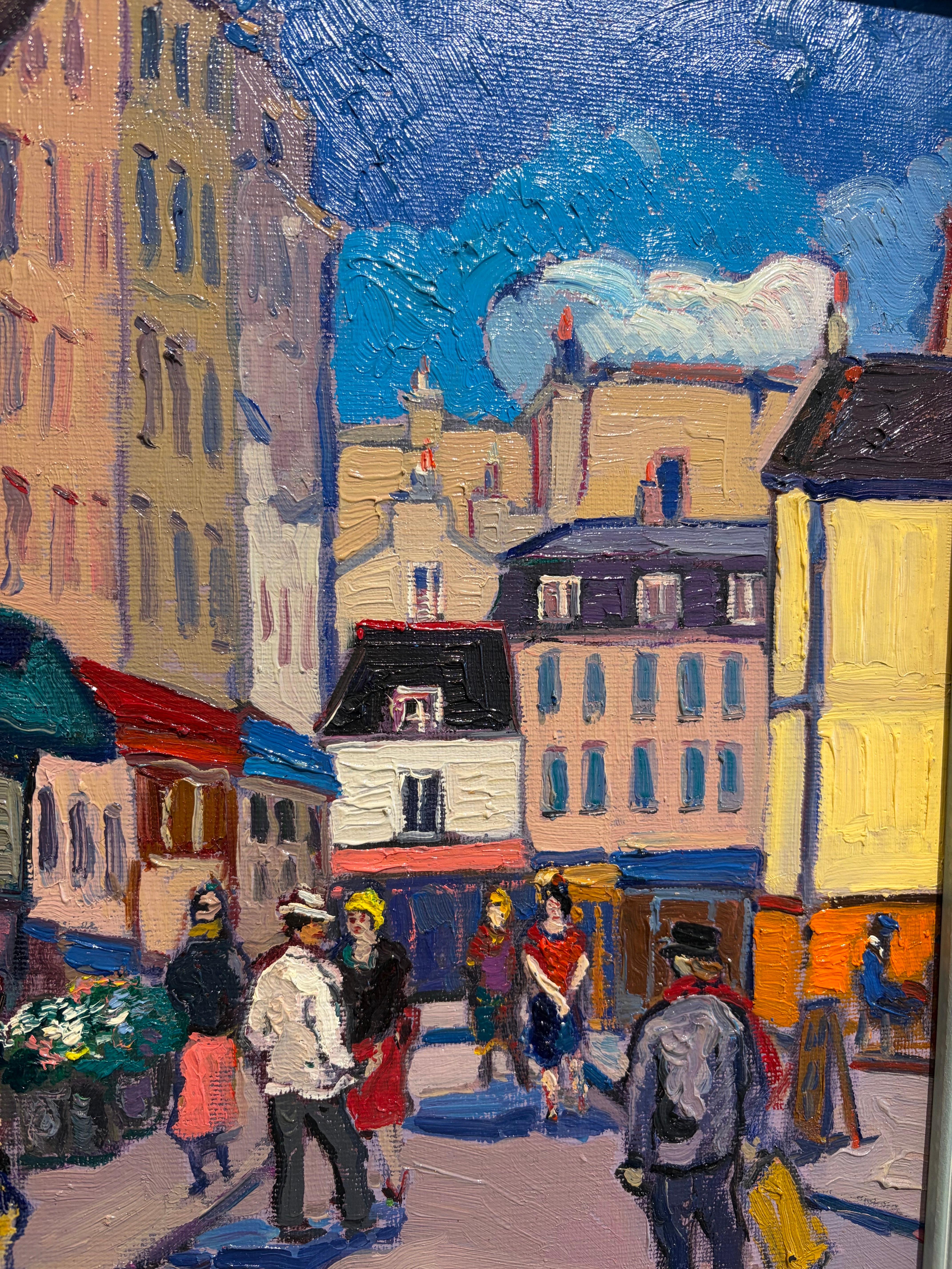 Marché aux fleurs à Paris. - Impressionnisme Painting par Areg Elibekian
