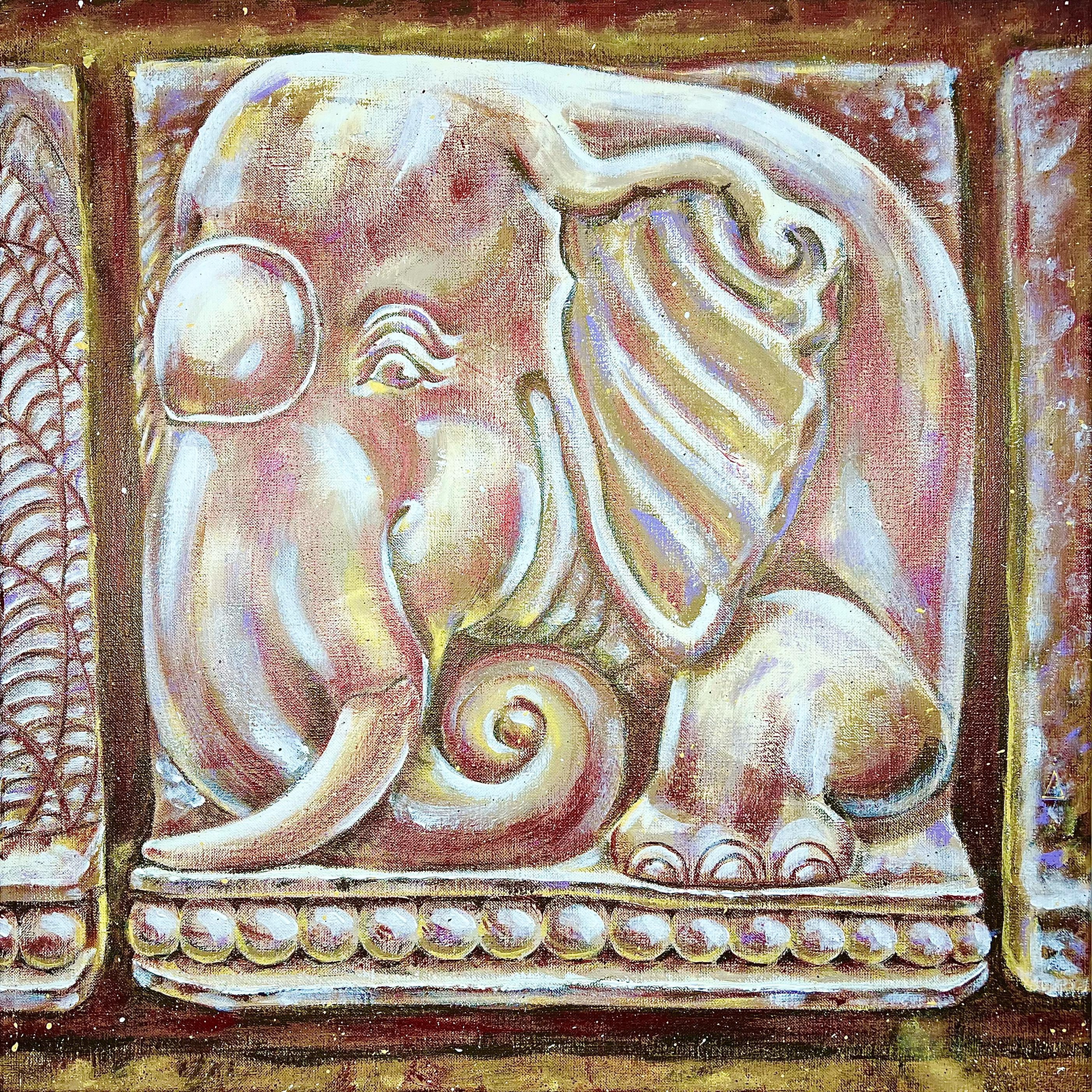 Blessed elephant calf. - Aesthetic Movement Painting by AreiRa