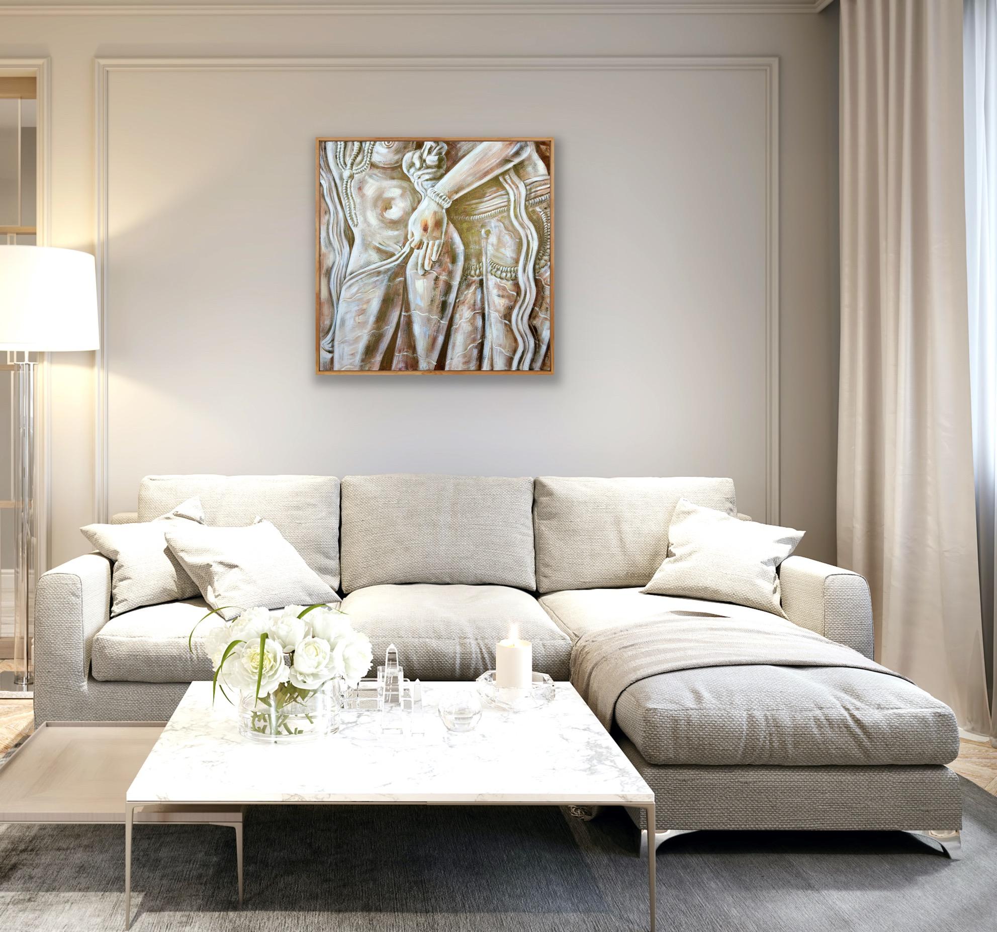 Through the almost ethereal space of subtle perception, the symbolism of the masculine and feminine forms emerges.
The viewer is offered an infinite perspective on the sacred union.
From the absolute purity of the heart of the source of creation
