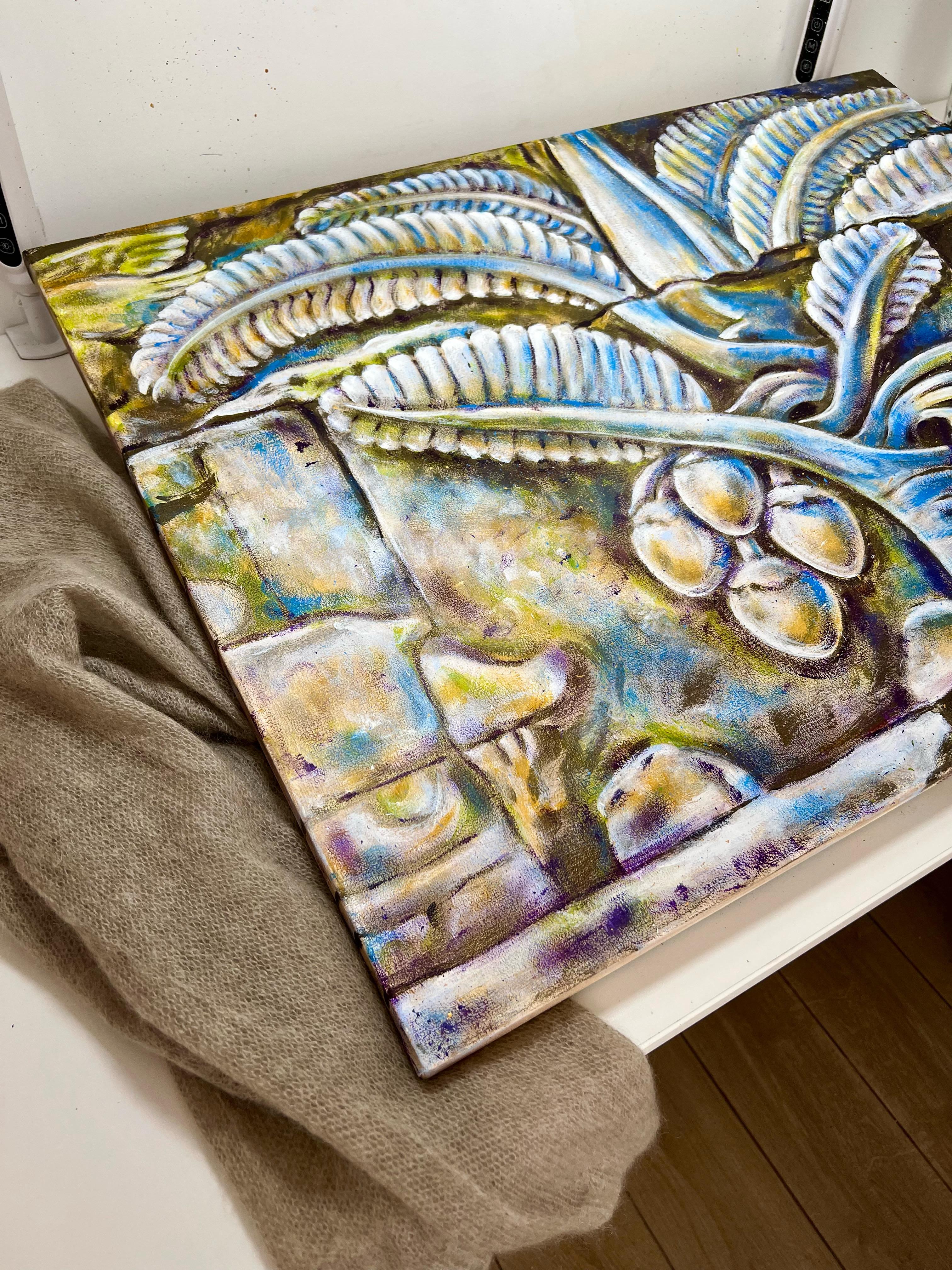 Flora of Borobudur temple. - Aesthetic Movement Painting by AreiRa