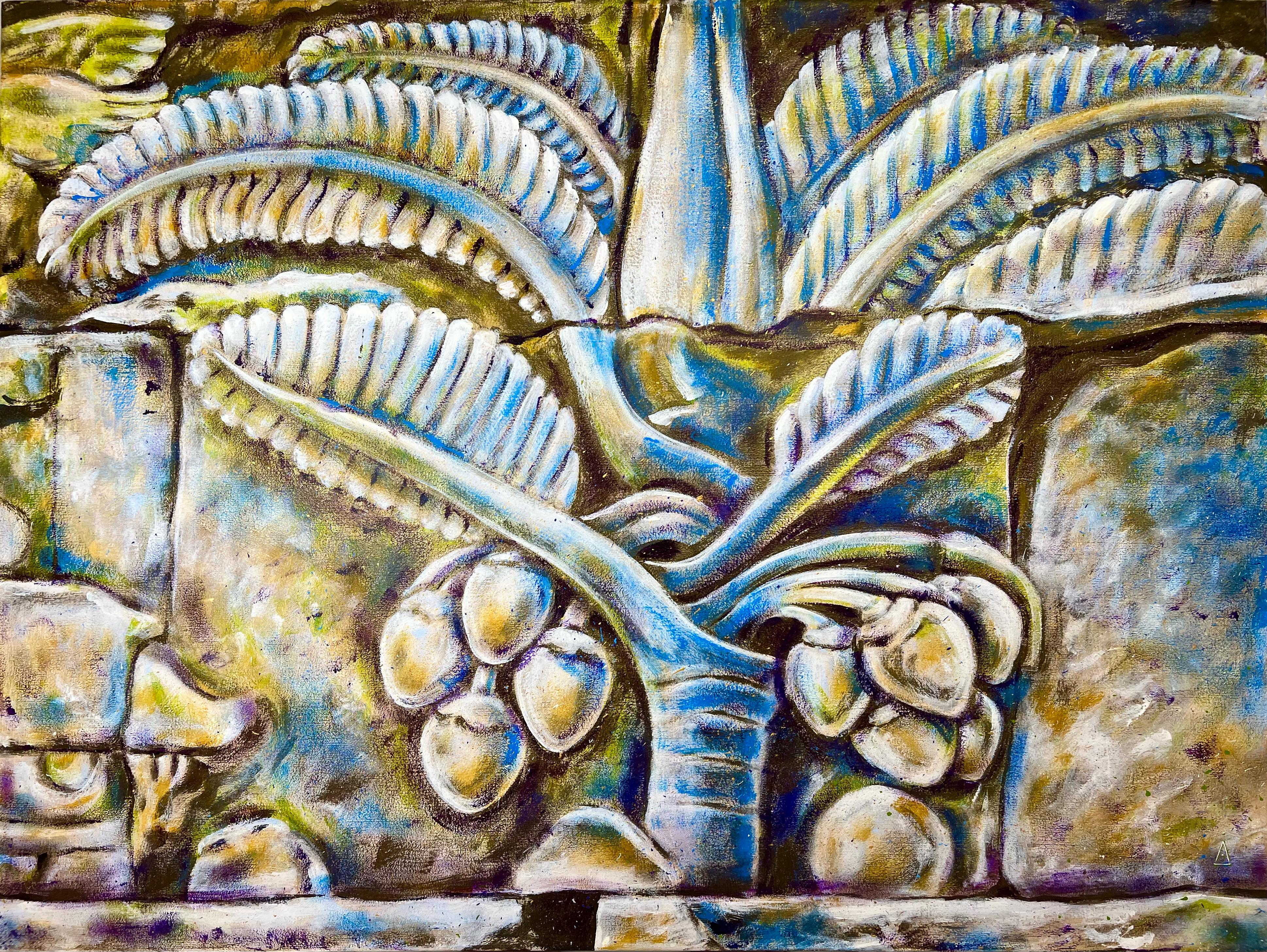 AreiRa Abstract Painting - Flora of Borobudur temple.