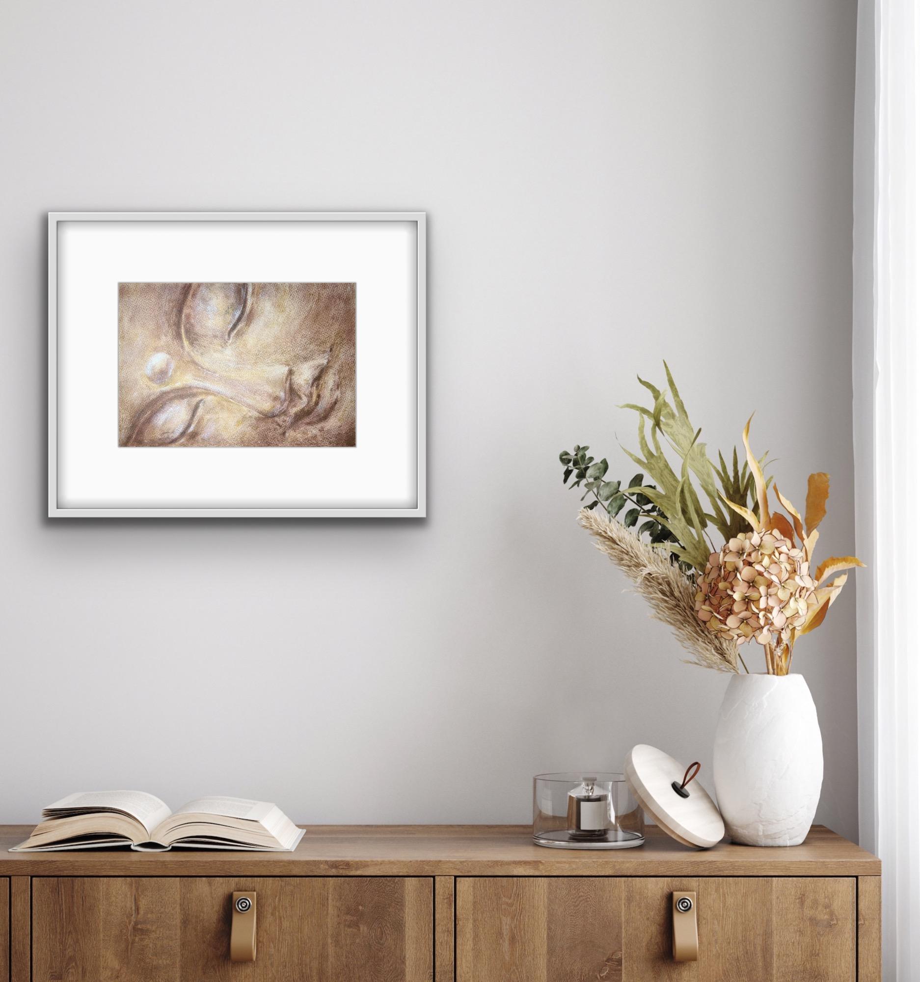 Goldener Buddha (Beige), Abstract Painting, von AreiRa