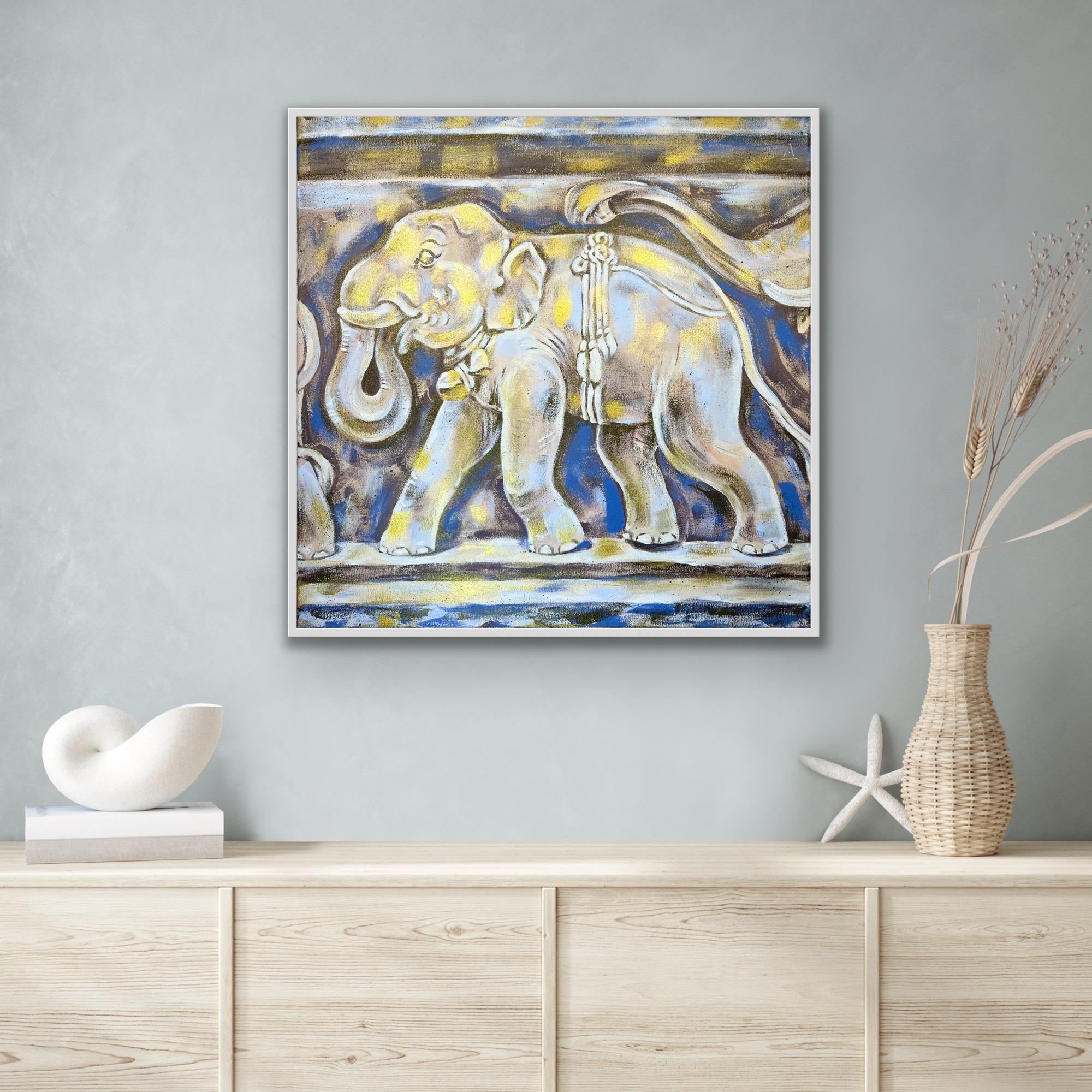 Golden Elephant Calf - Aesthetic Movement Painting by AreiRa