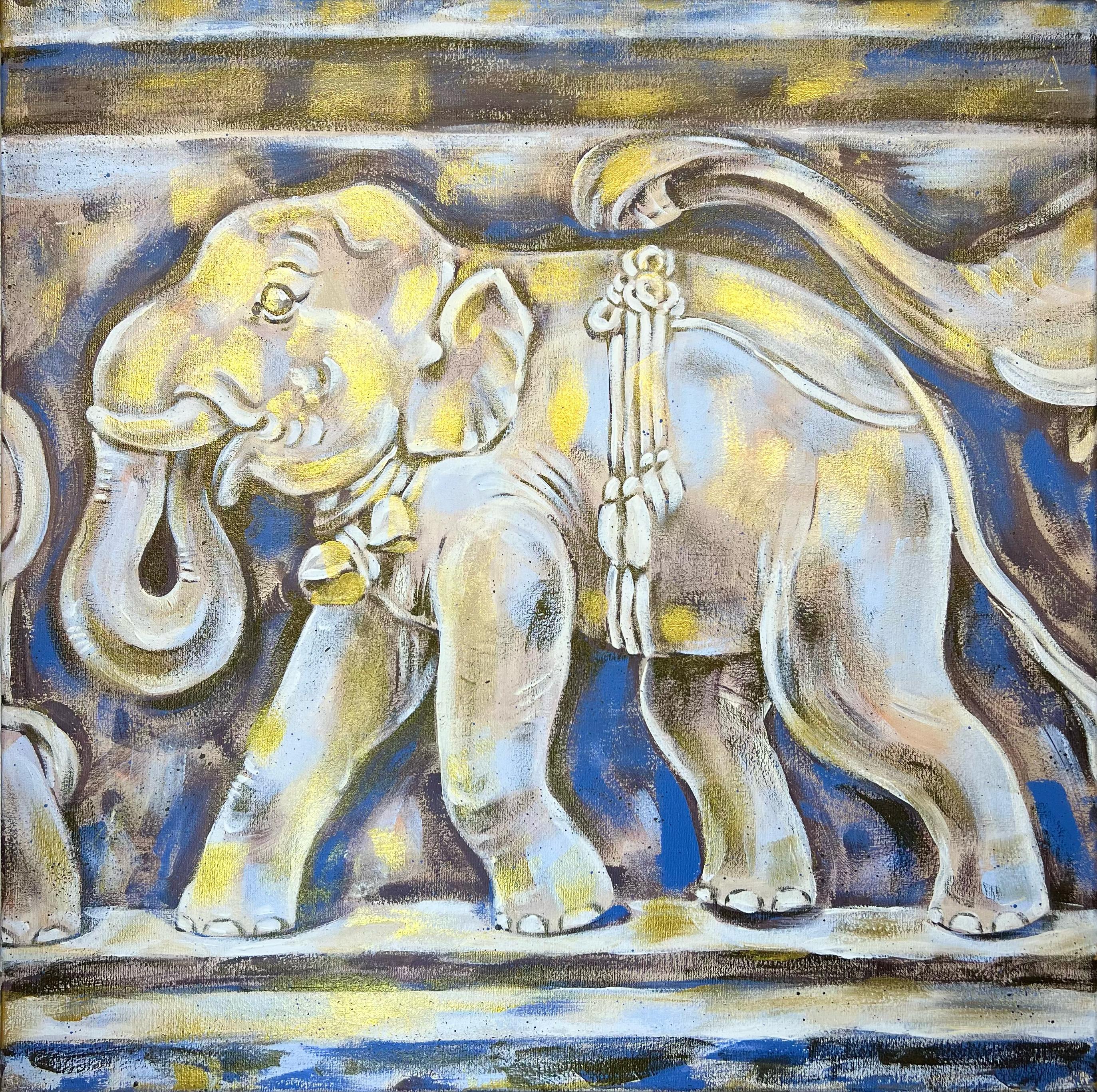 AreiRa Interior Painting - Golden Elephant Calf
