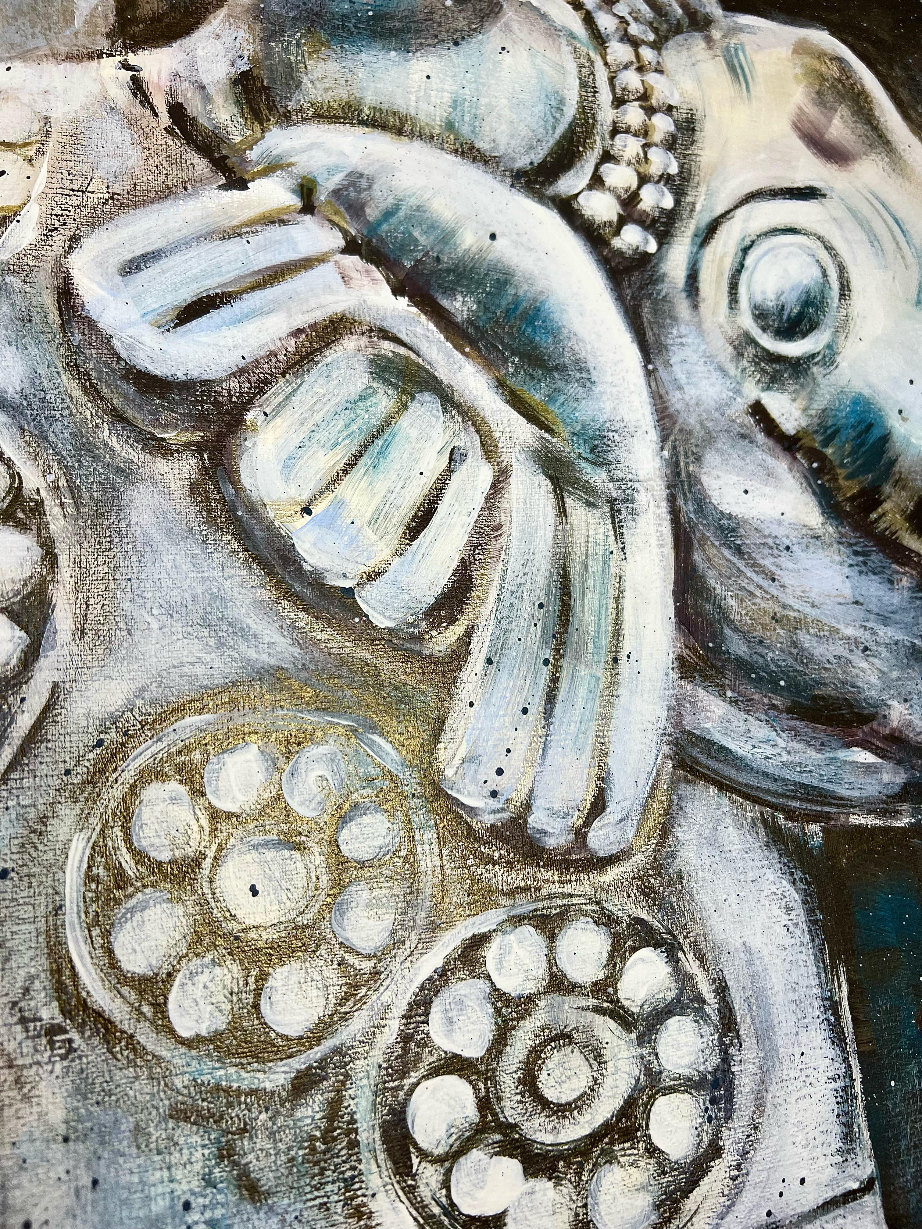 Décorations de cérémonie Hoysala - Gris Animal Painting par AreiRa