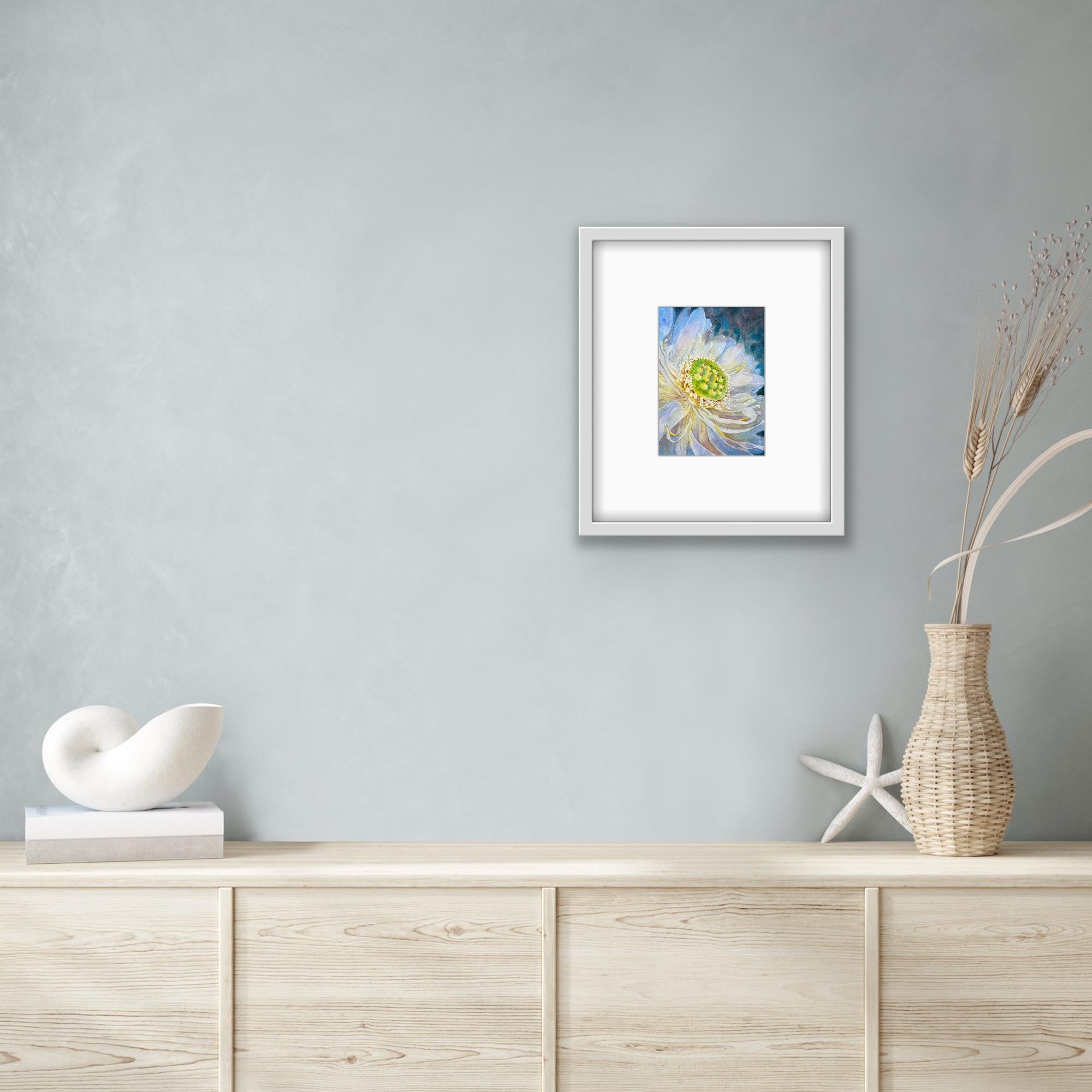 Shining Lotus.Indigo - Painting by AreiRa